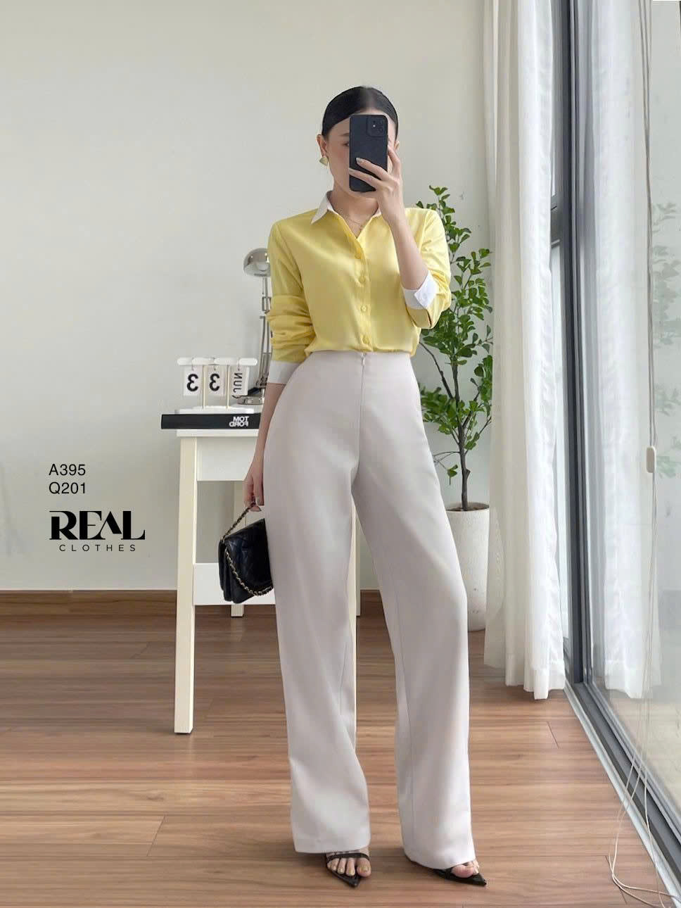 Quần suông cindy kem