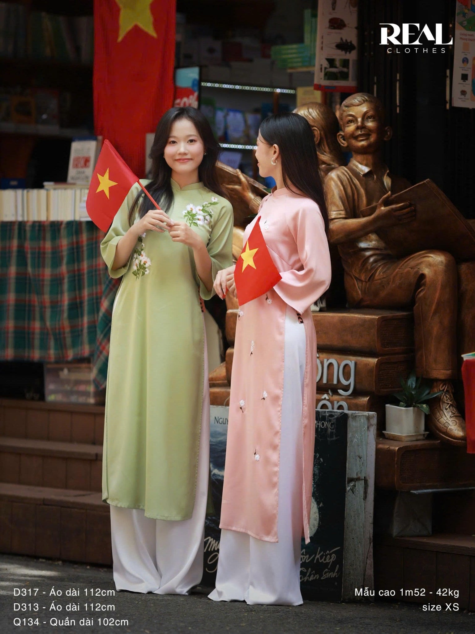 Áo dài cách tân Vivi hồng cam