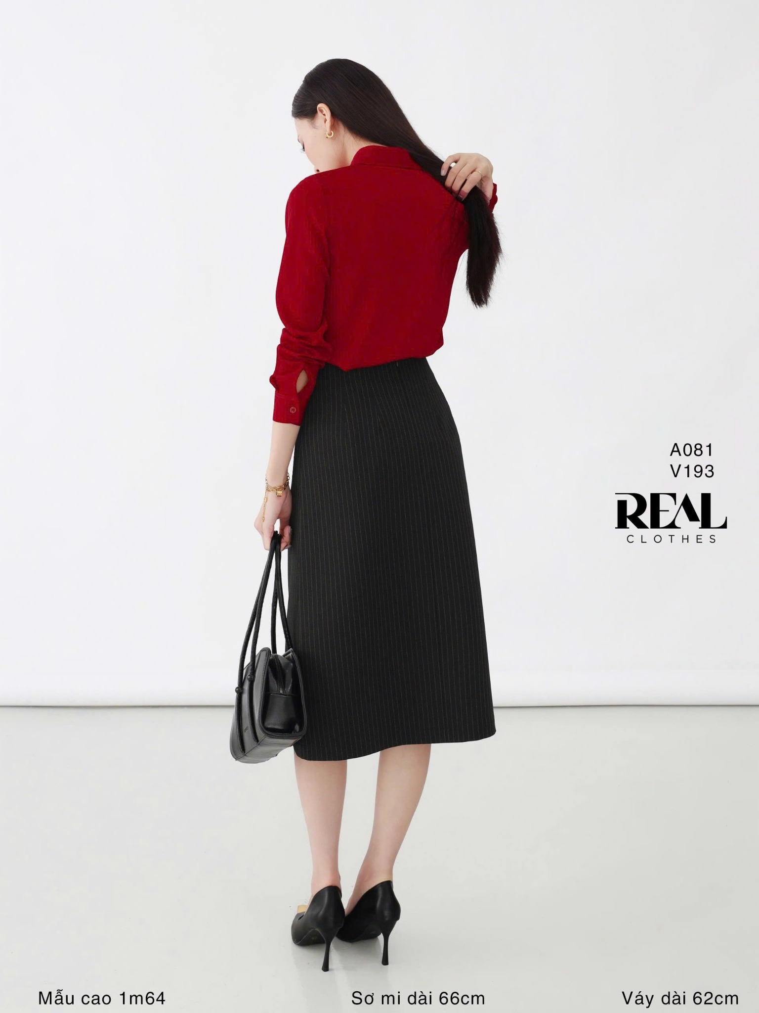 Sơ mi cổ mềm đỏ đô