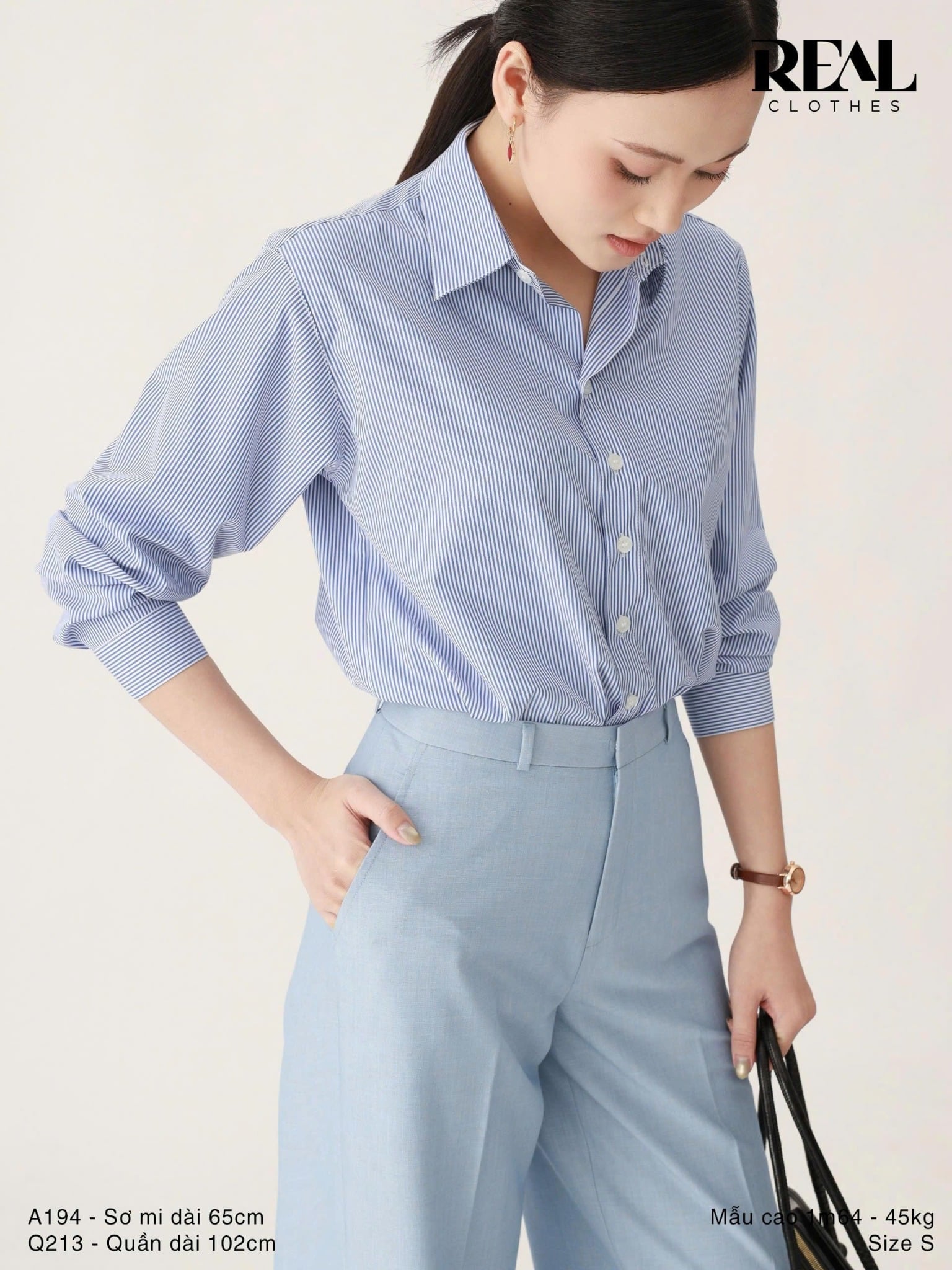 Quần suông Paris blue SALE