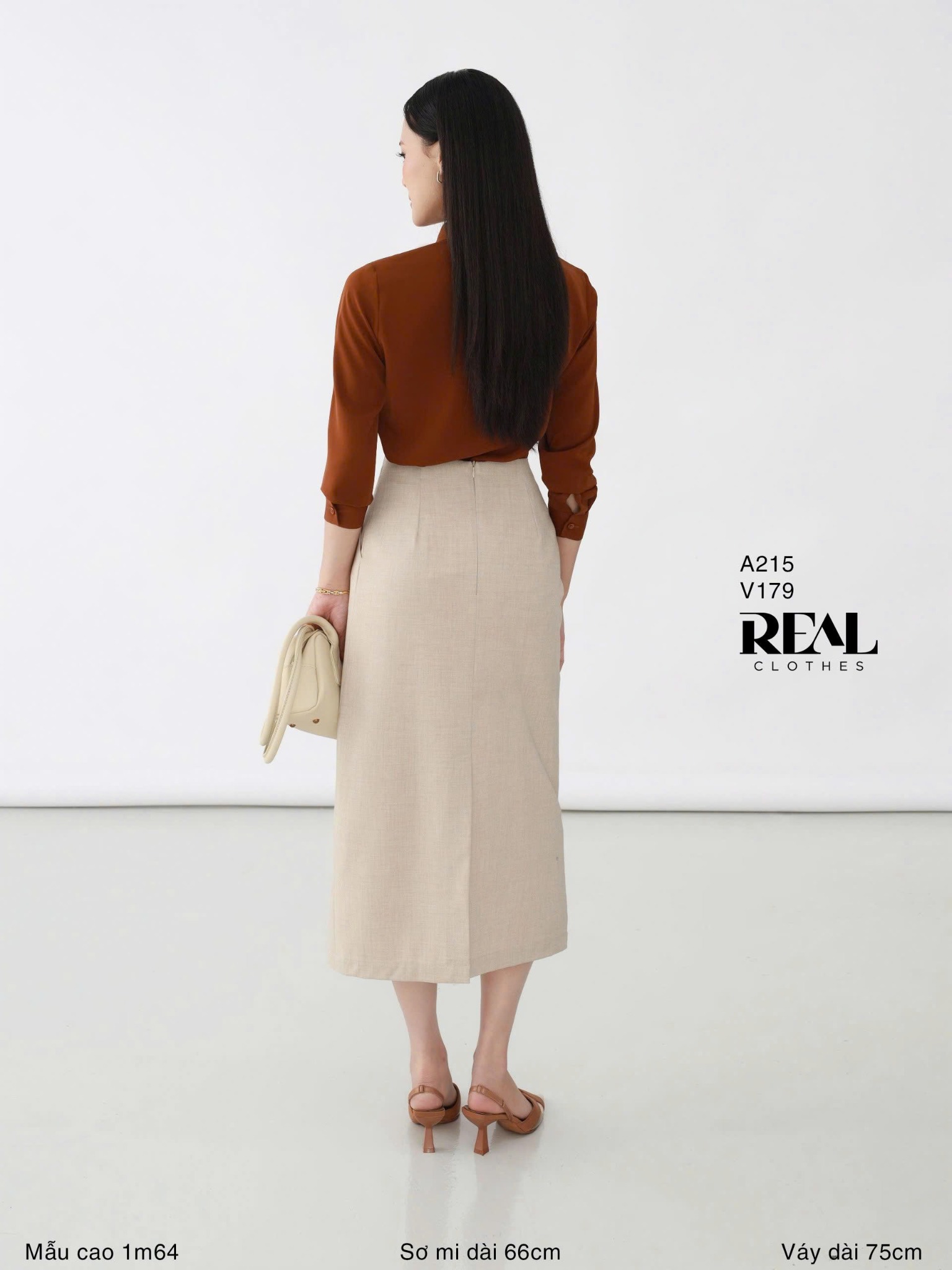 Sơ mi cổ mềm nâu