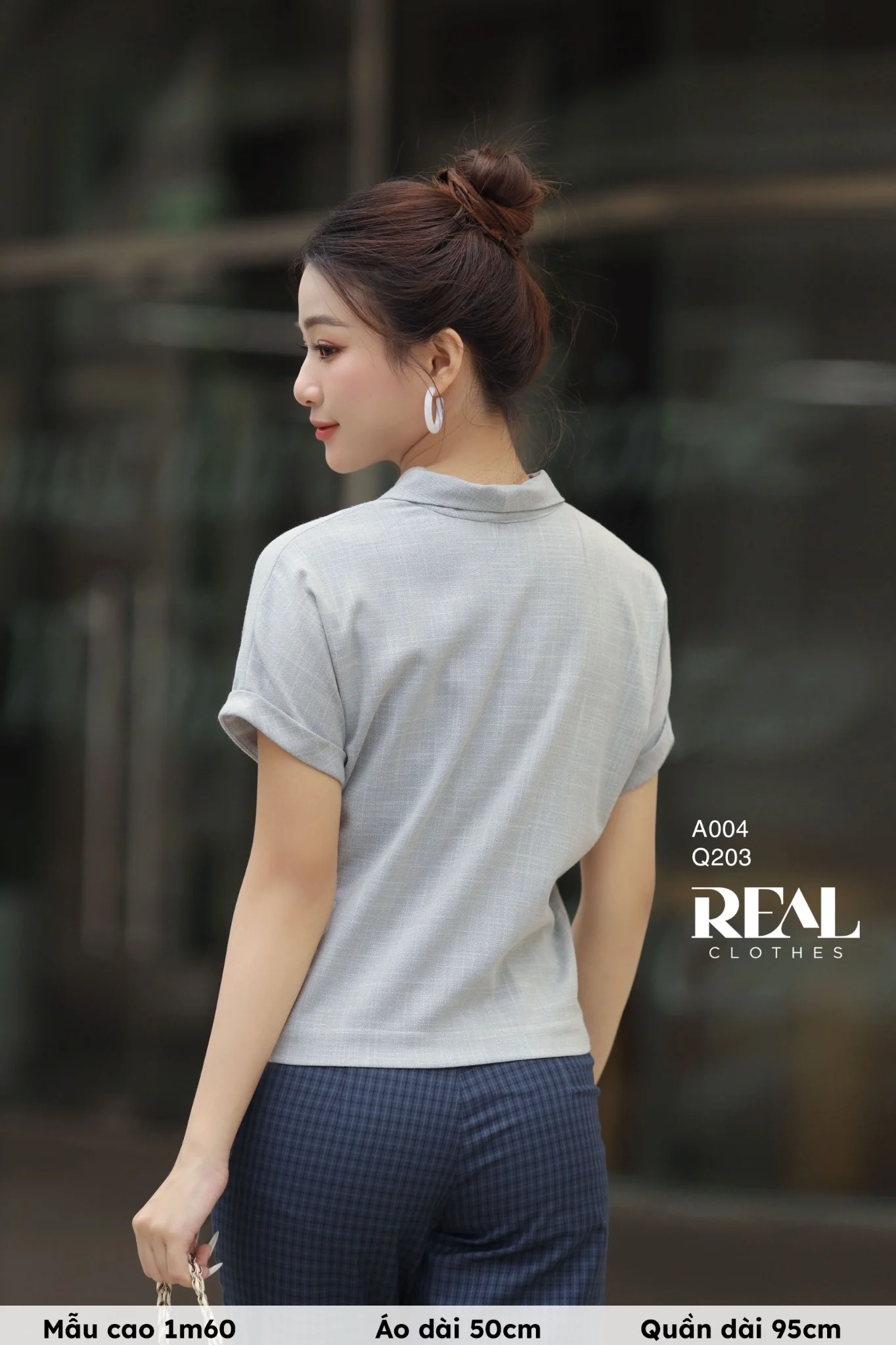 Áo cánh dơi linen xám SALE