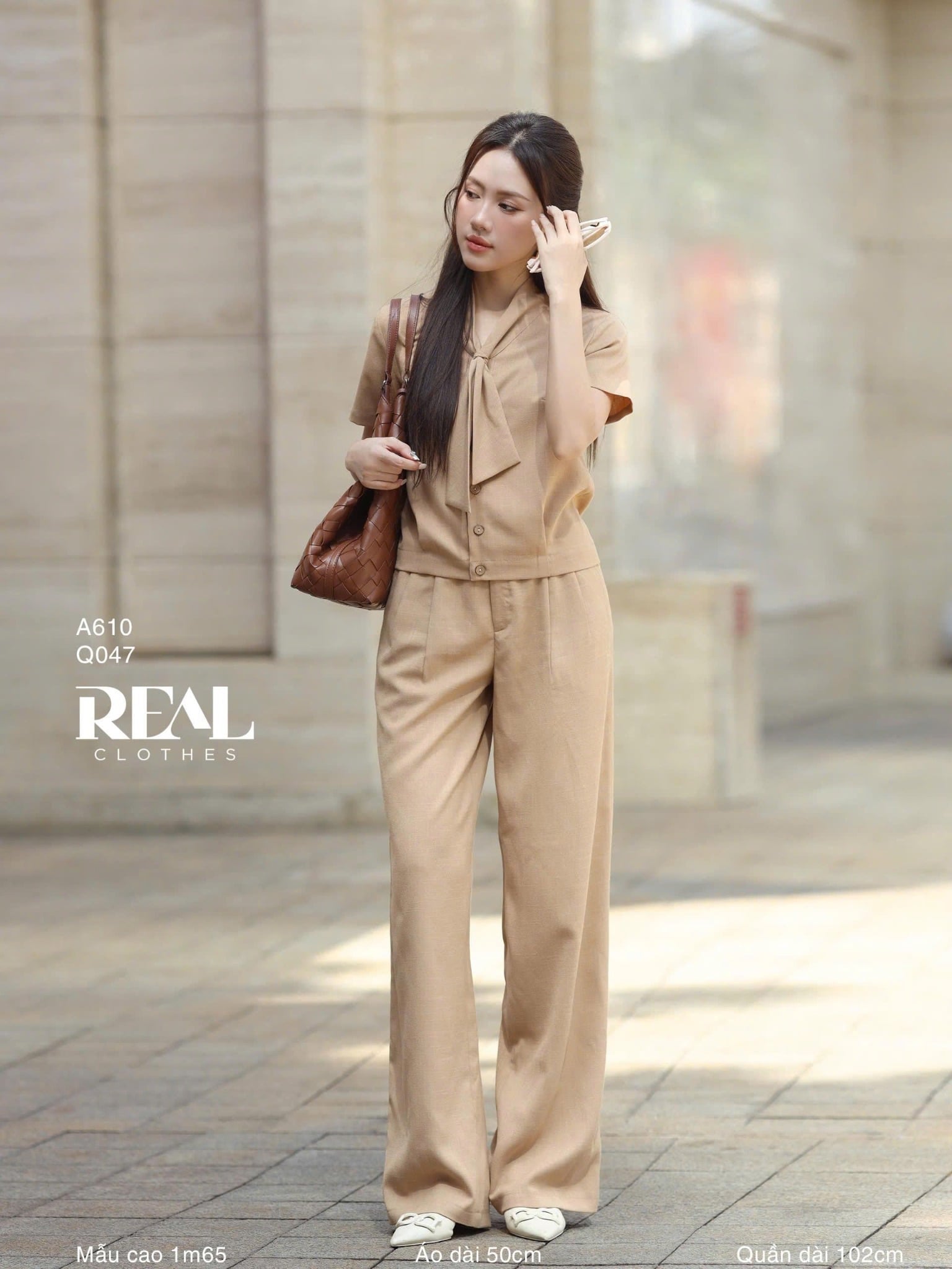 Quần suông HQ linen cafe sữa