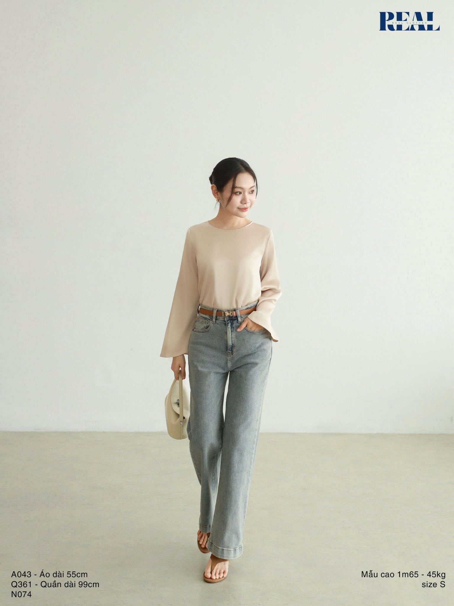 Áo Naomi lụa nude