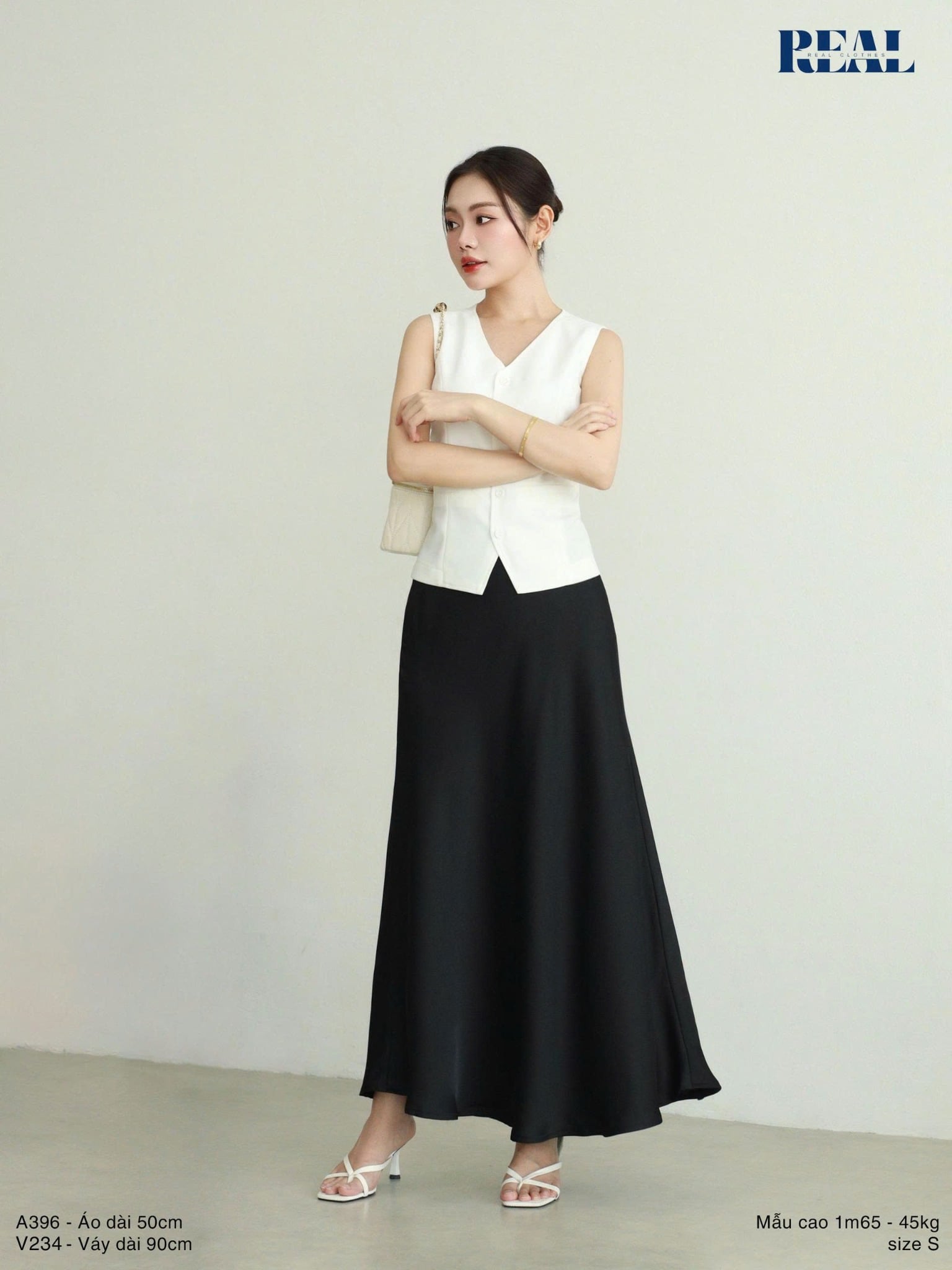  Váy lưng thun lụa 