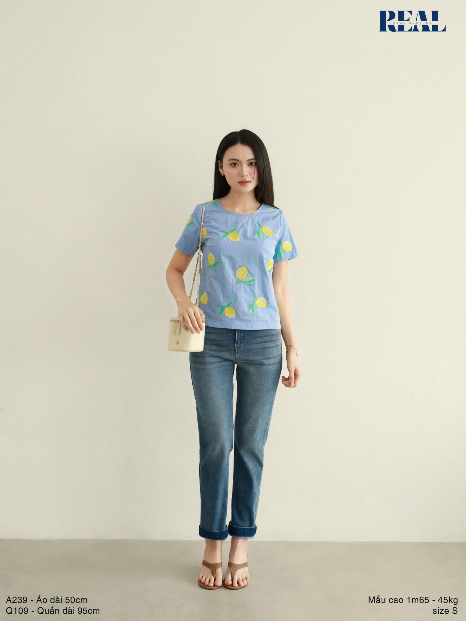 Quần Jeans basic xanh đậm