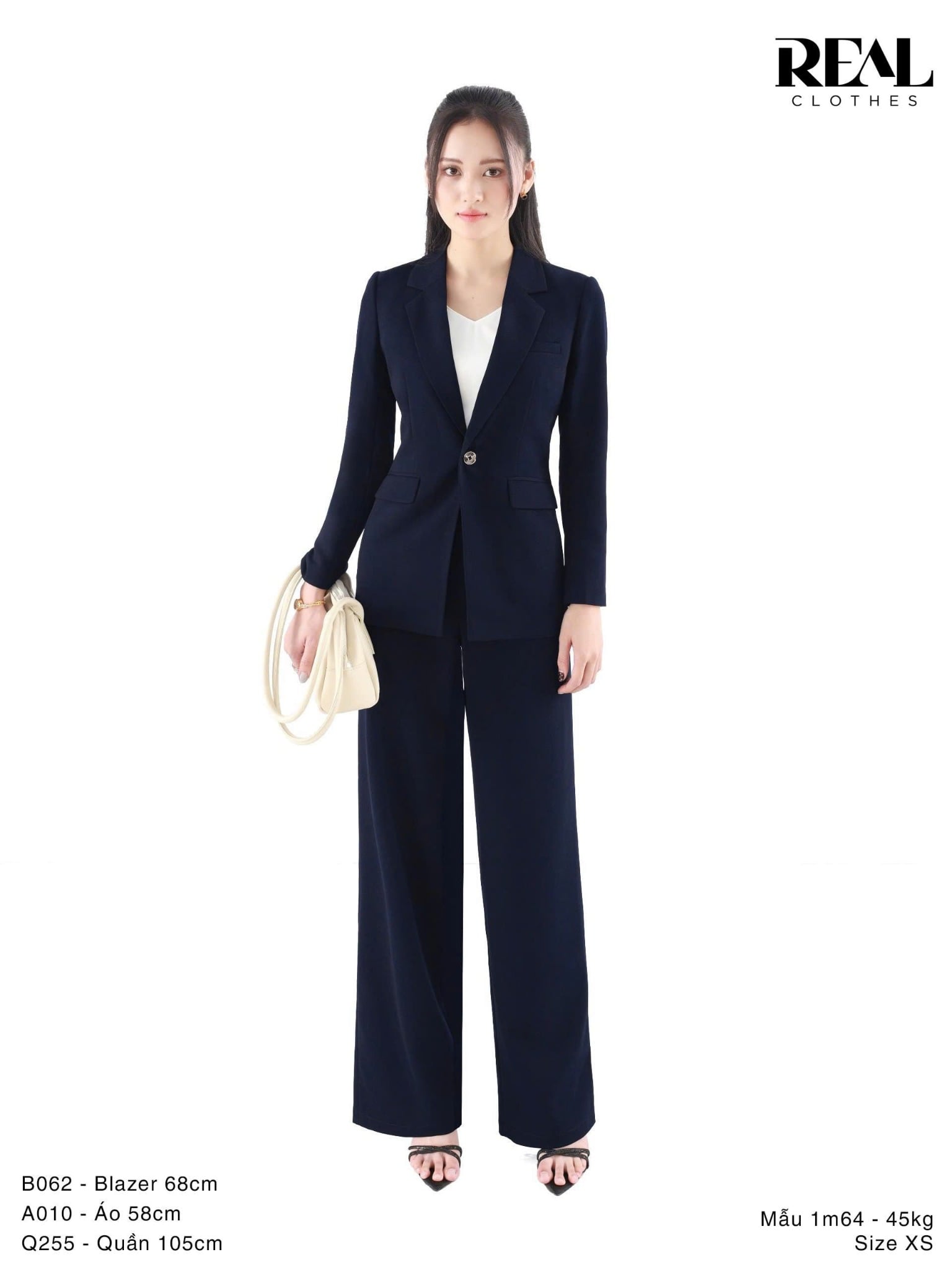 Blazer Clara cindy xanh đen