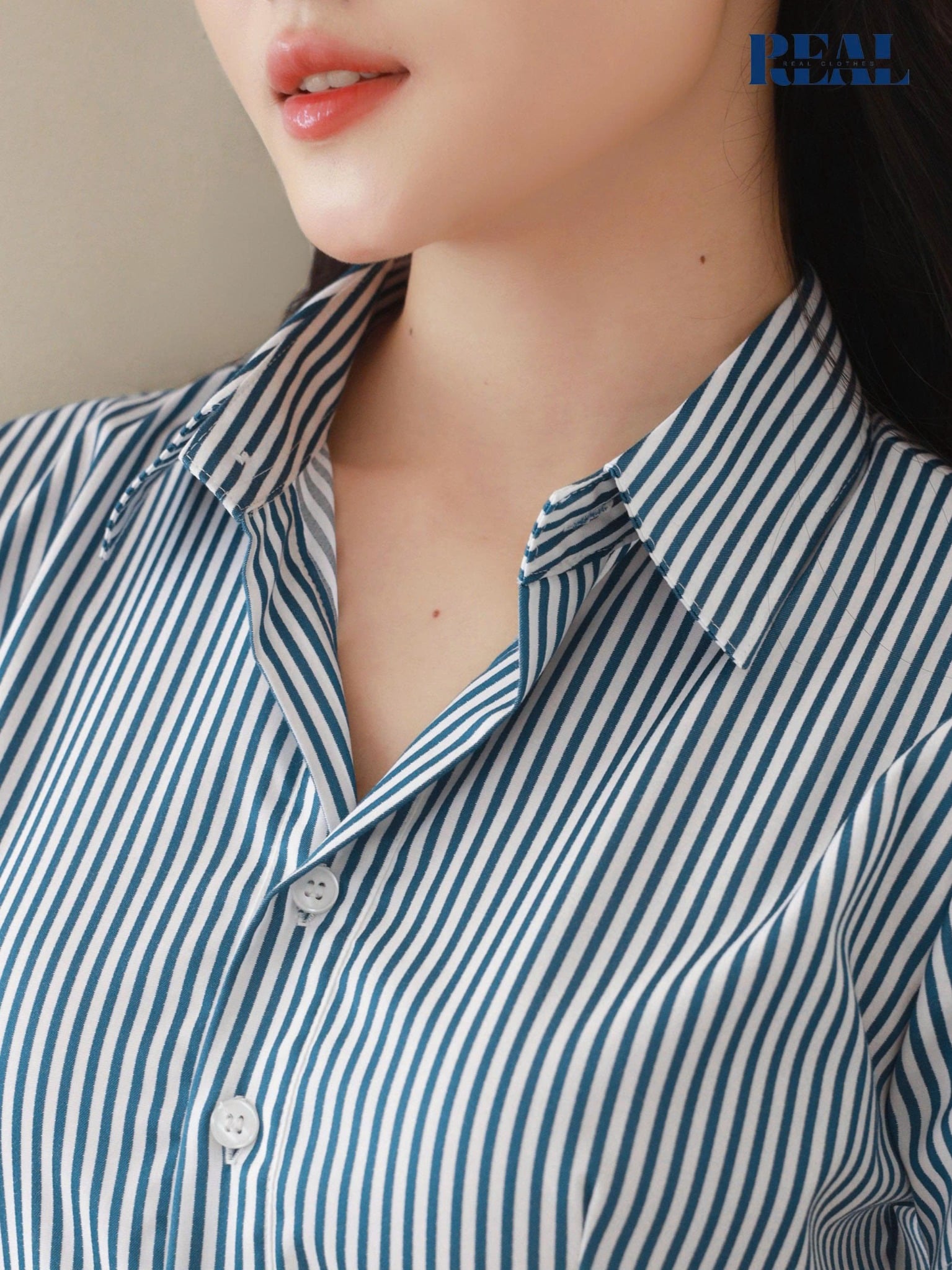 Đầm Spring sọc xanh