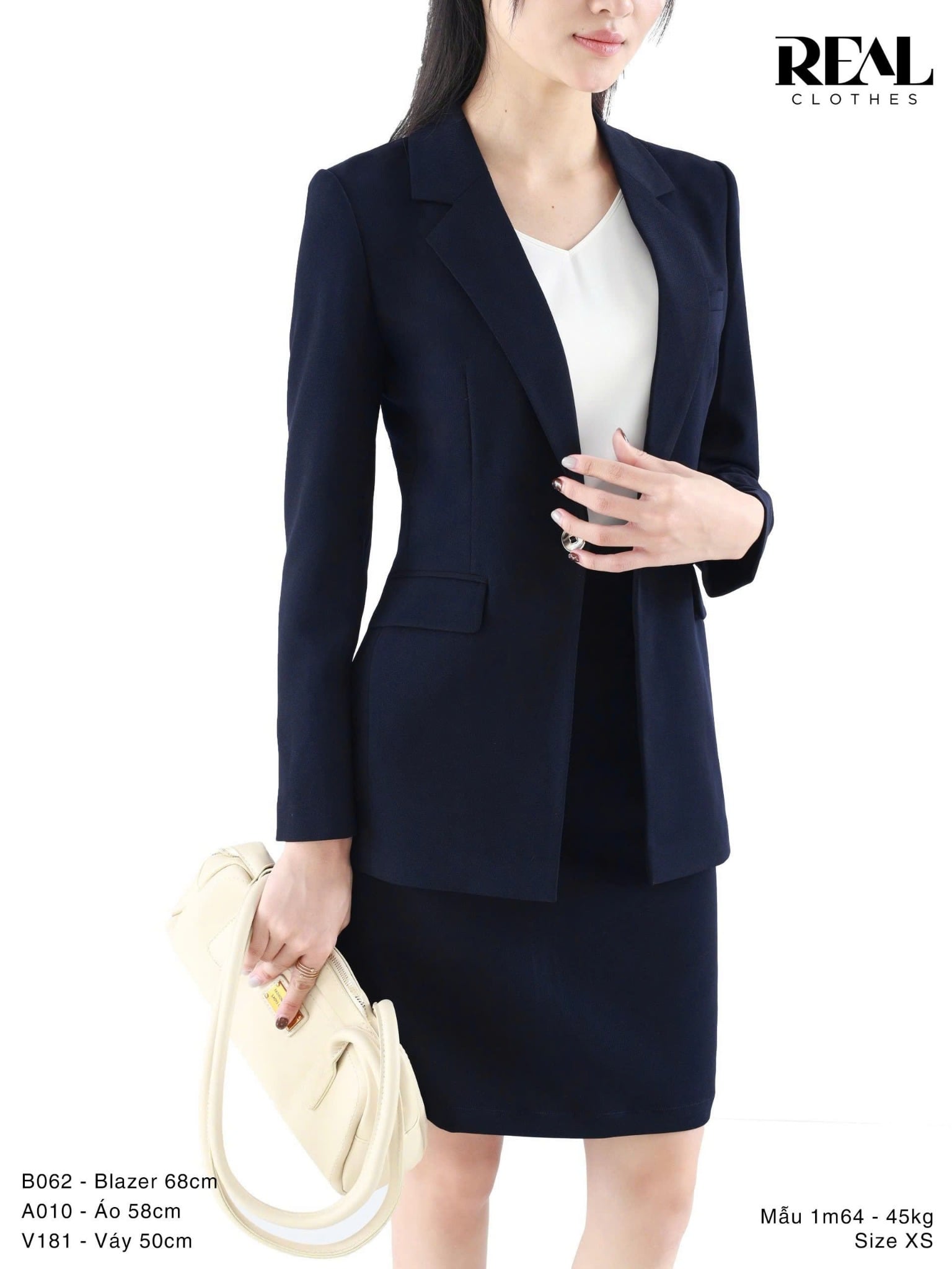 Blazer Clara cindy xanh đen