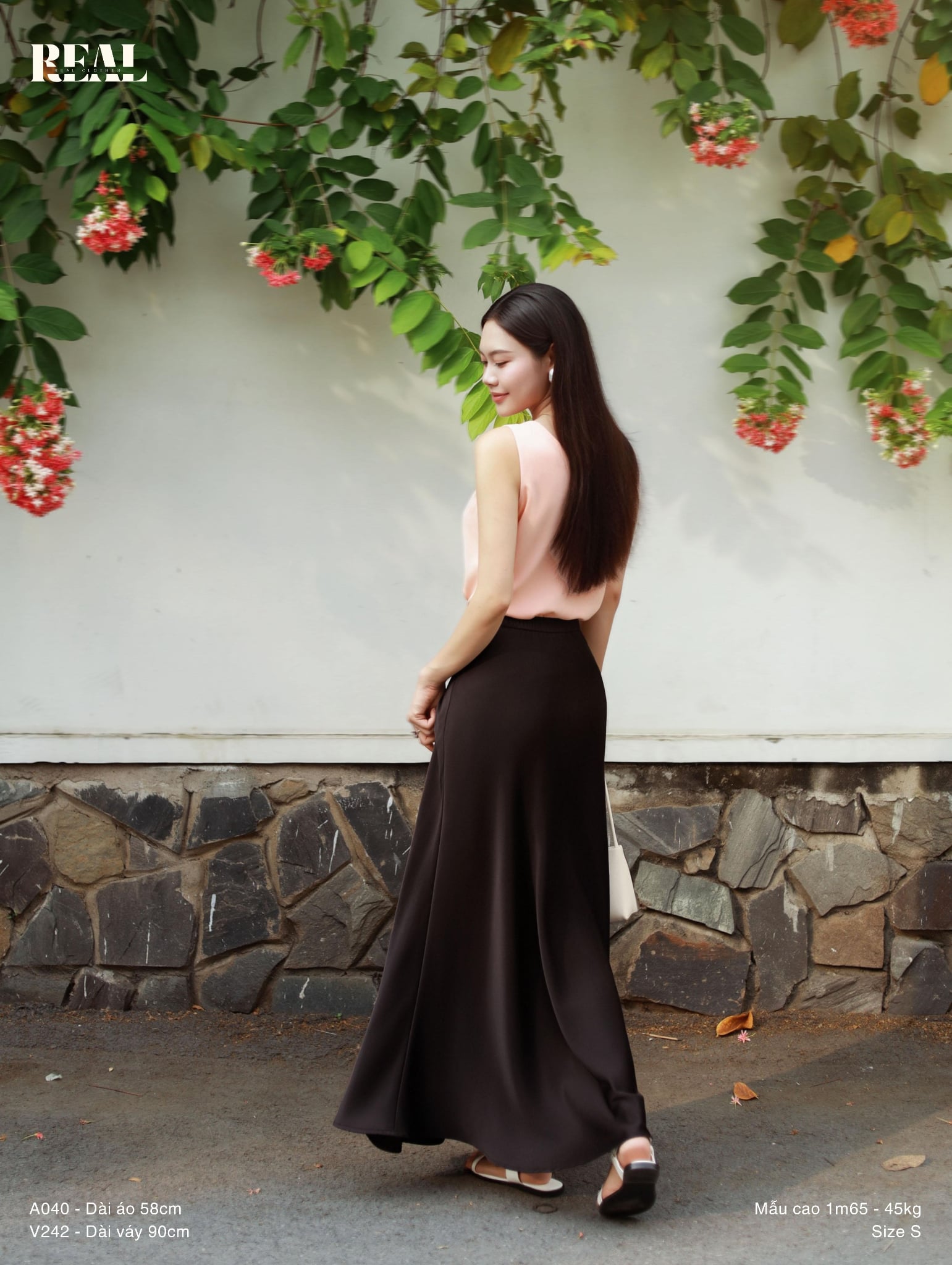 Váy lưng thun lụa