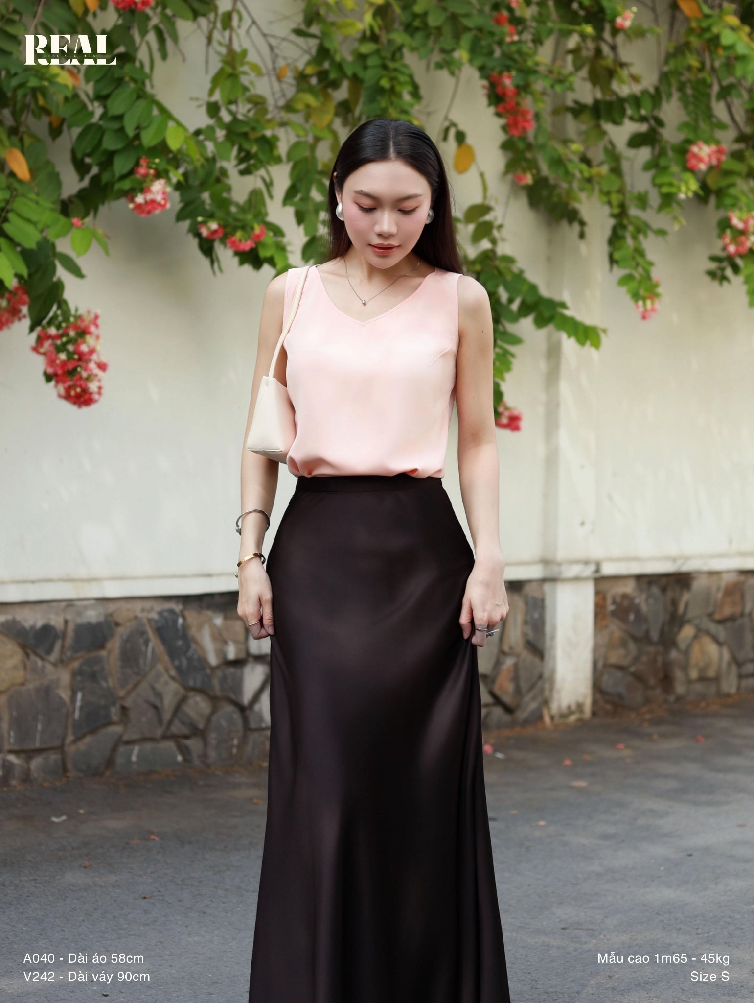 Váy lưng thun lụa