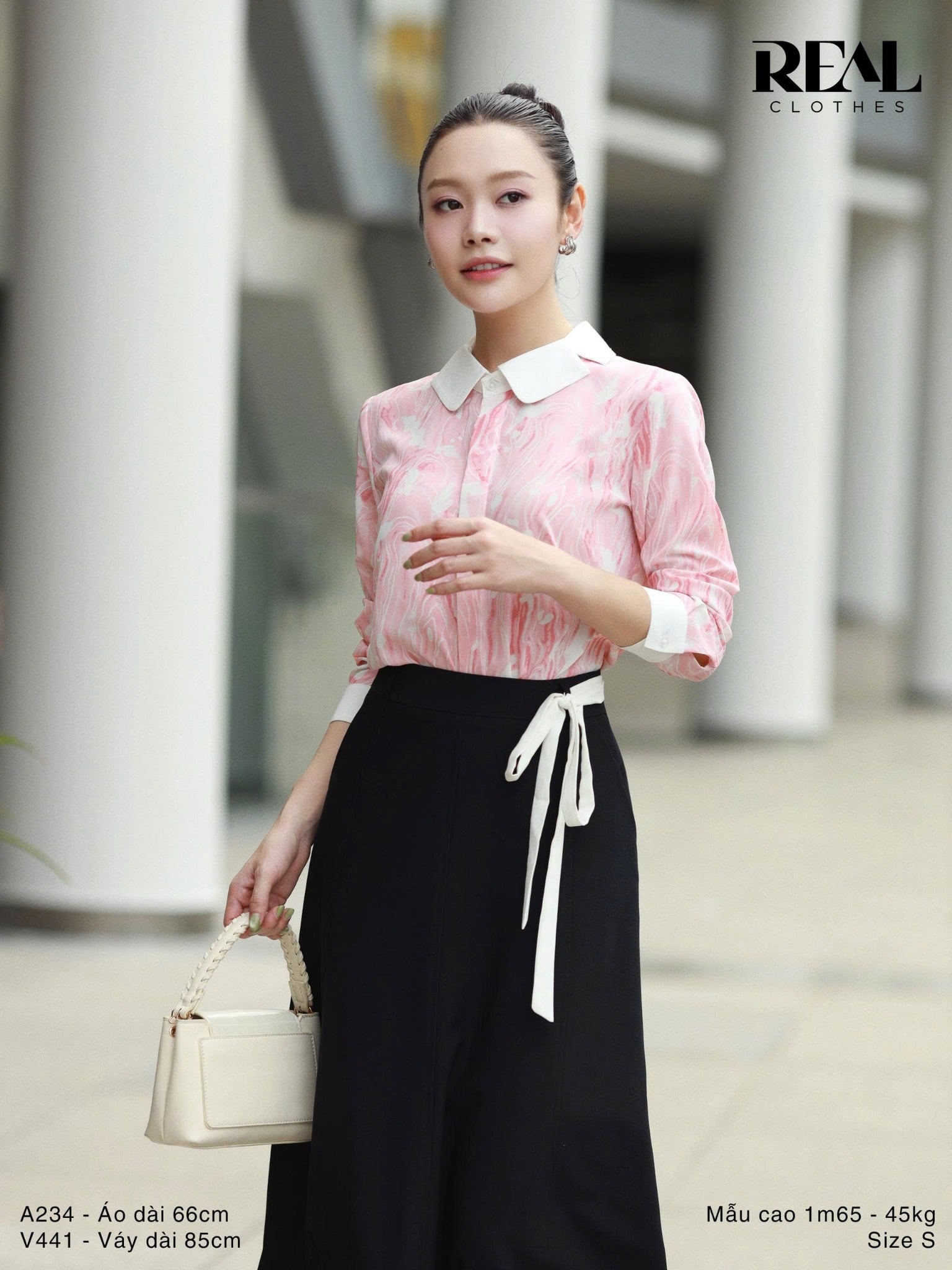  Sơ mi Hàn Quốc vệt hồng SALE 