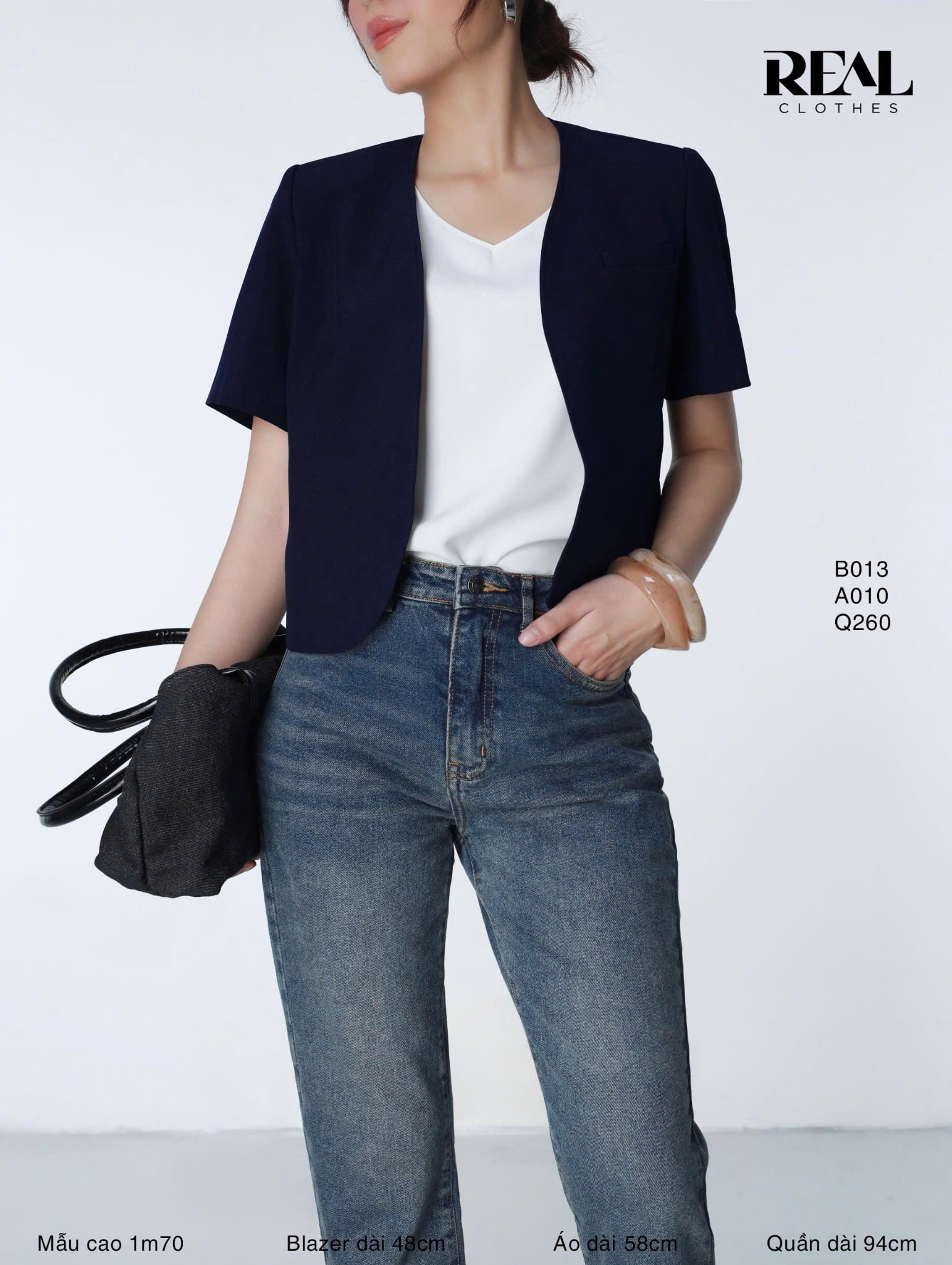 Quần Jeans lật lai xanh đậm - size XS