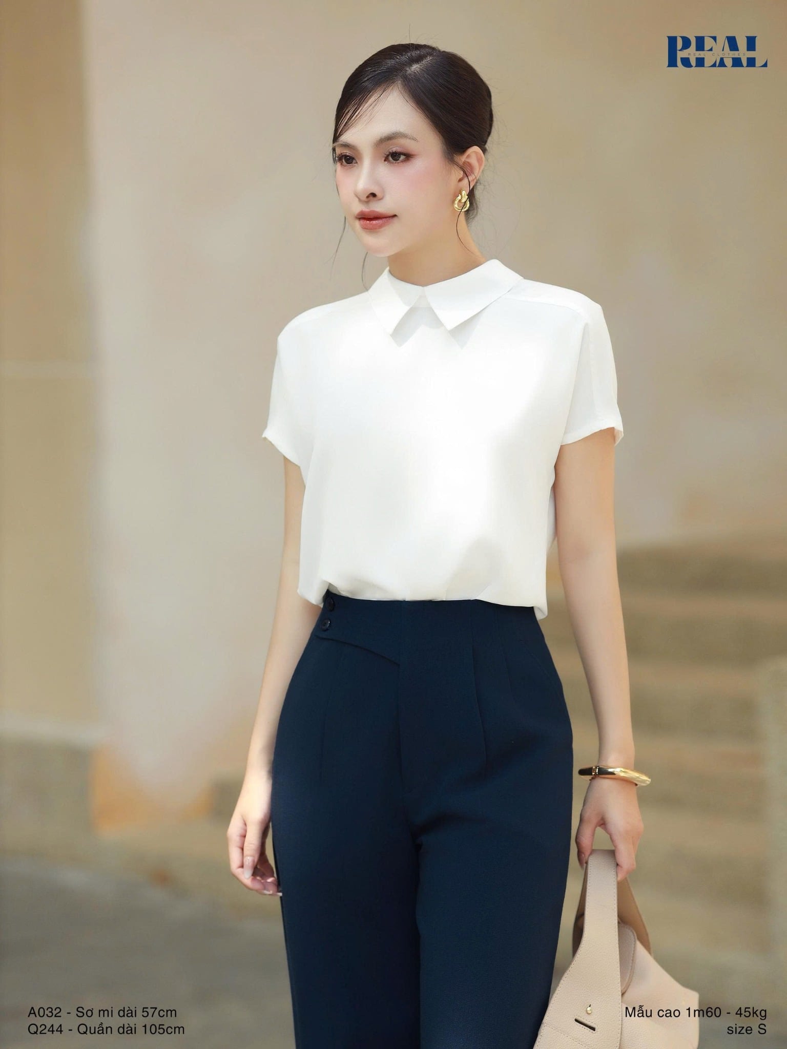 Quần suông Tokyo nút