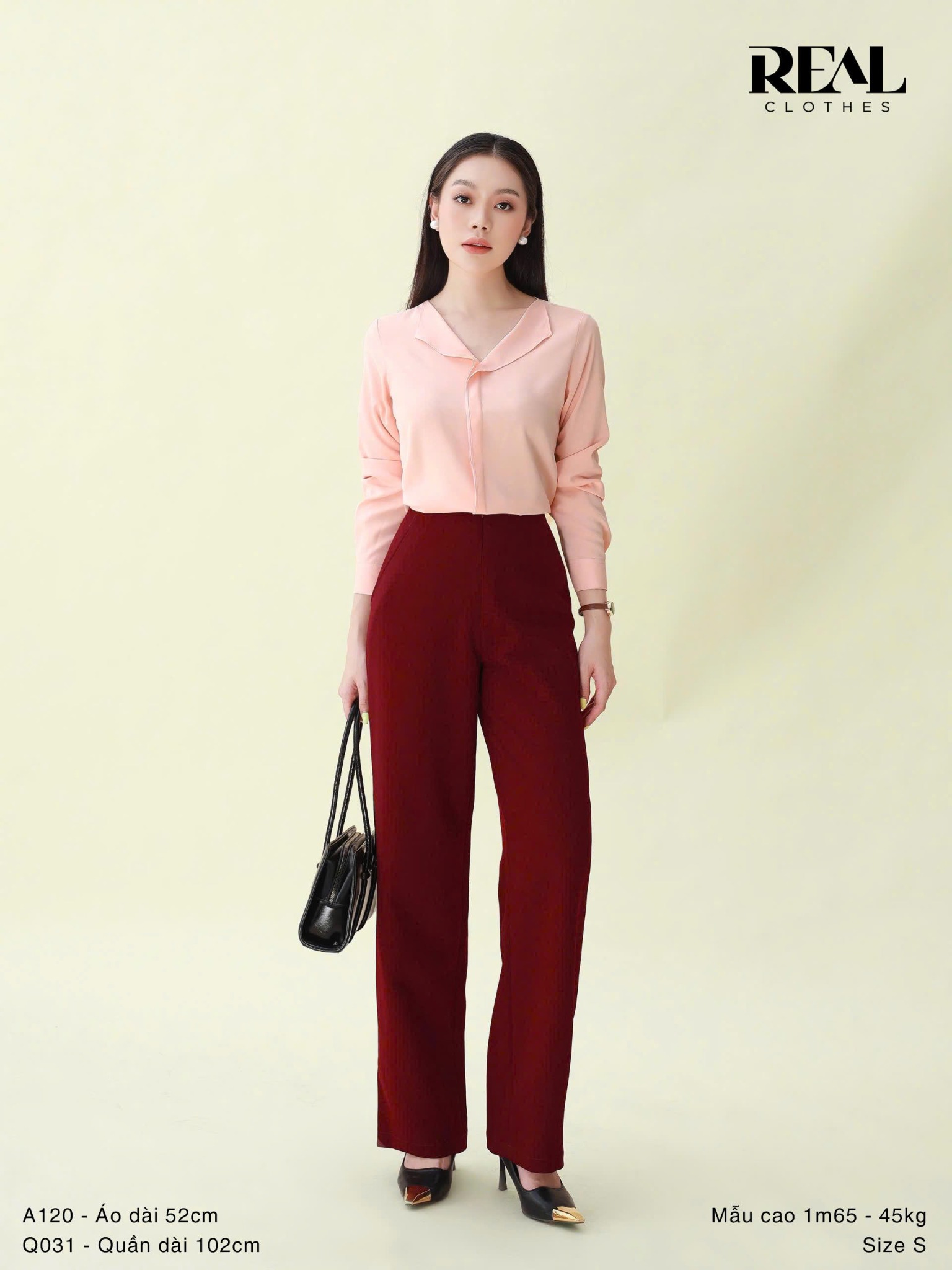 Quần suông cindy đỏ đô