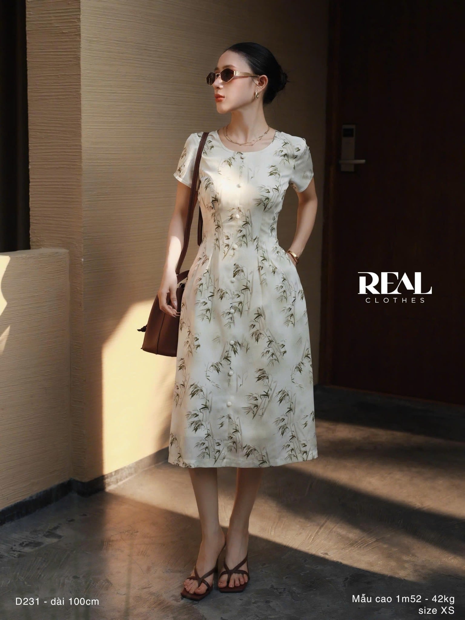  Đầm xếp eo bamboo xanh lá SALE 