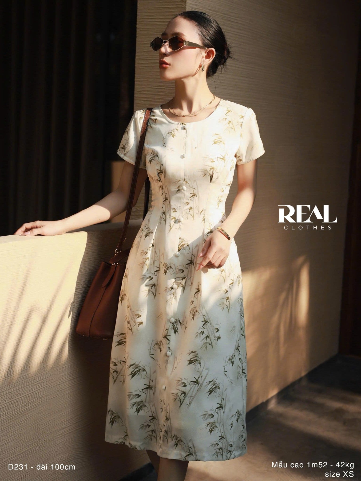 Đầm xếp eo bamboo xanh lá SALE