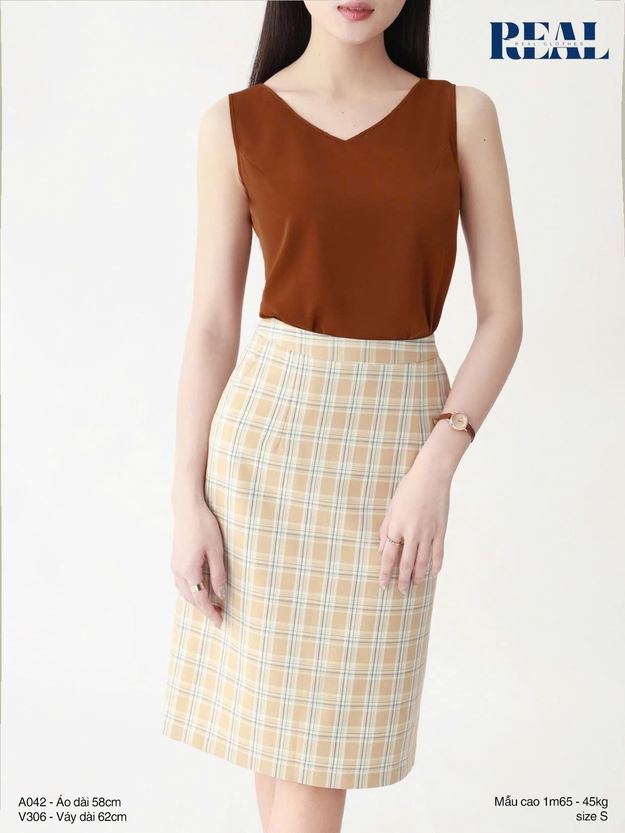 Blazer tay ngắn caro vàng