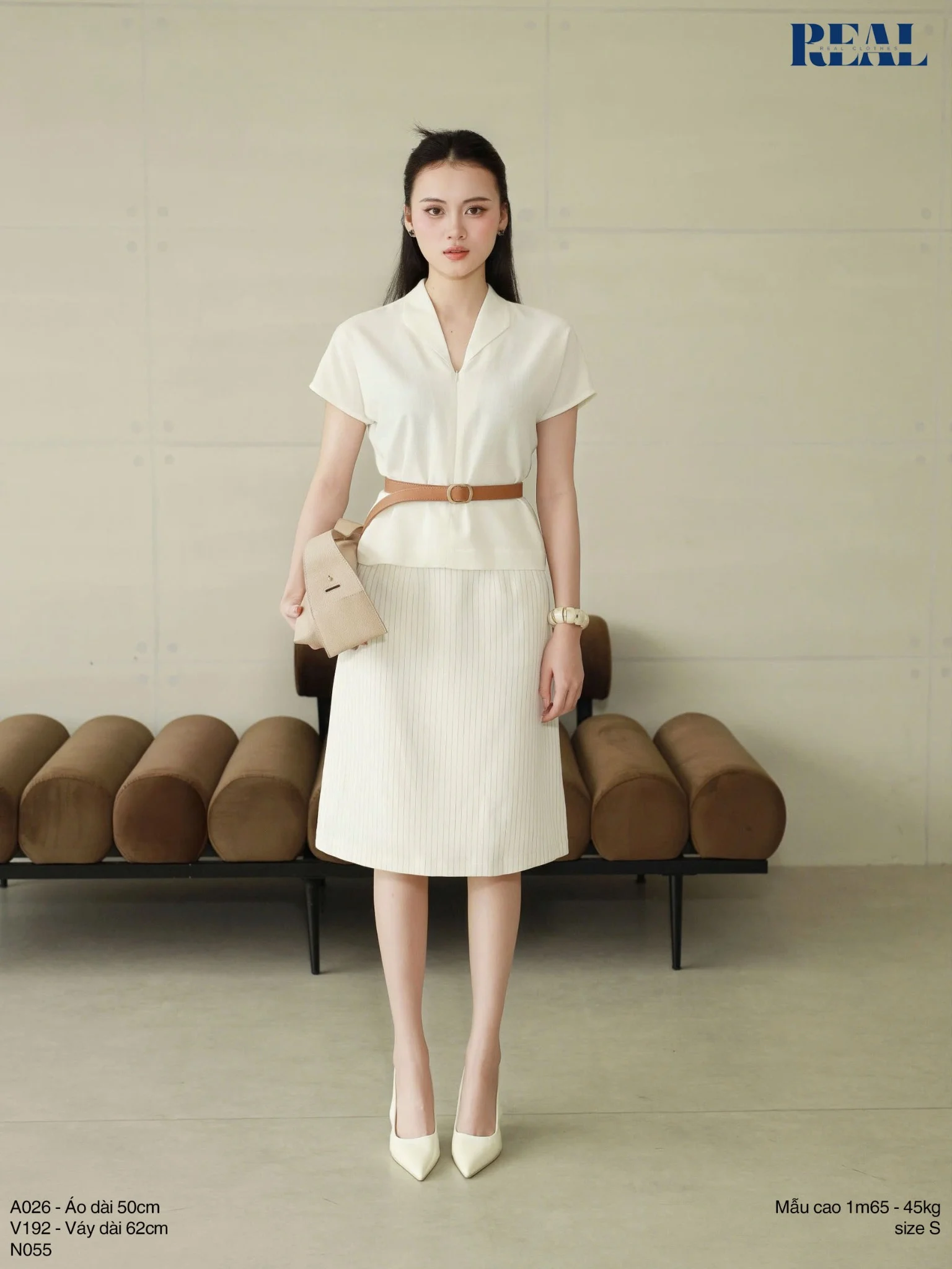 Váy Tokyo midi sọc trắng SALE - size S