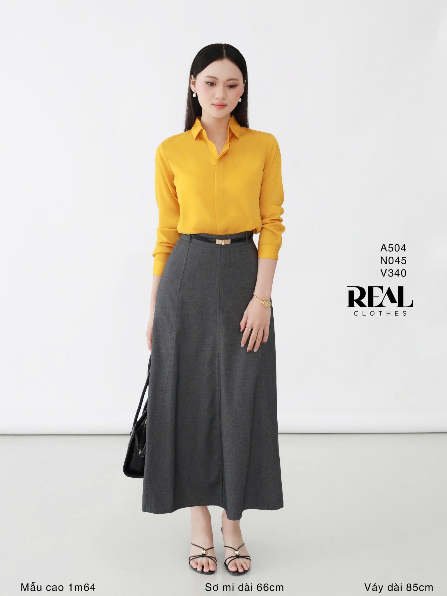 Váy Rachel xám đậm