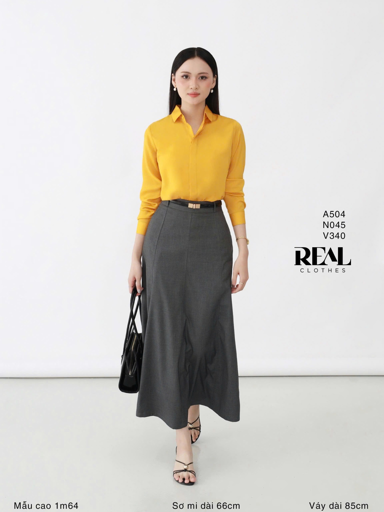 Sơ mi cổ mềm vàng nắng