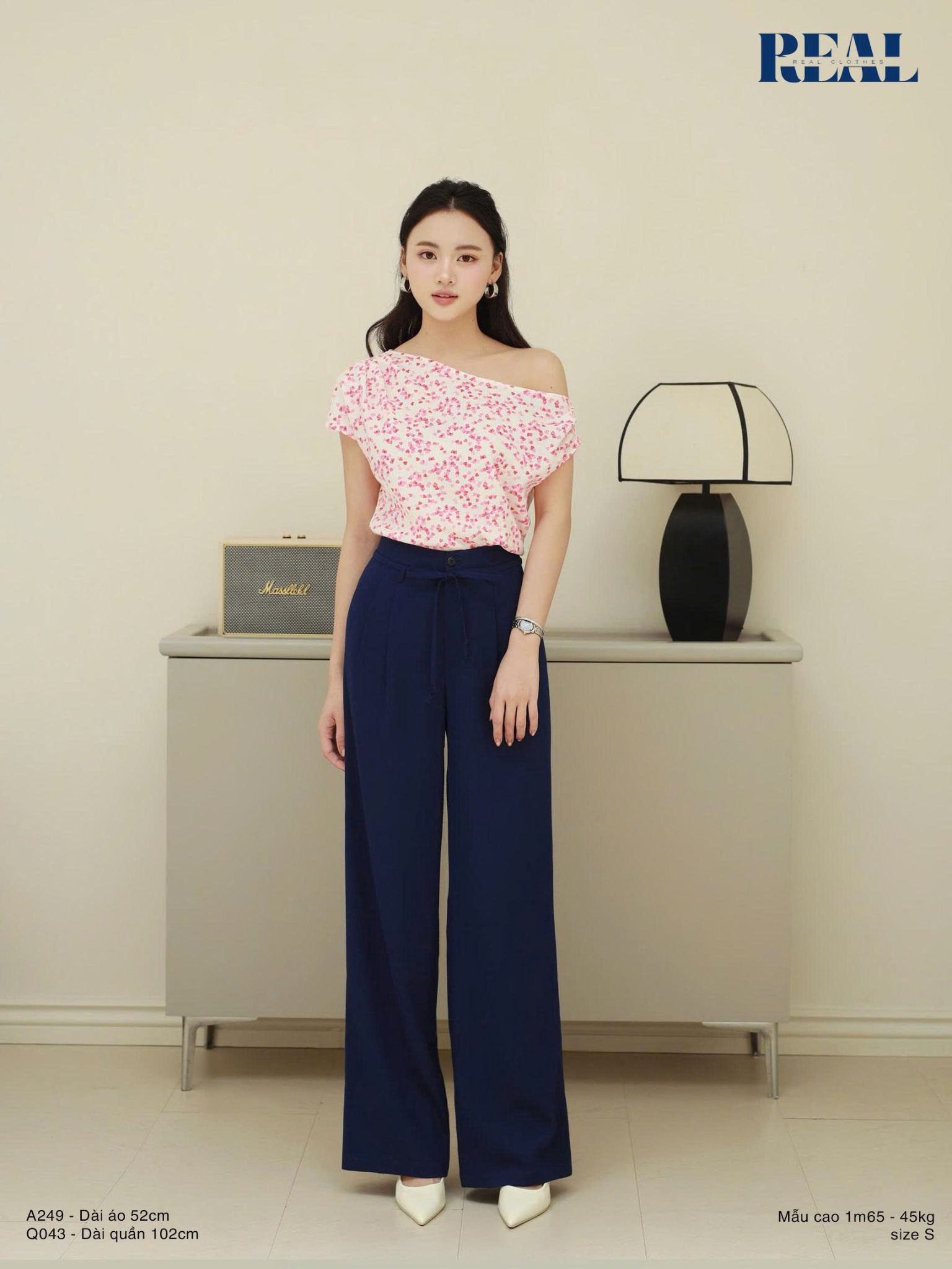 Quần suông HQ linen navy