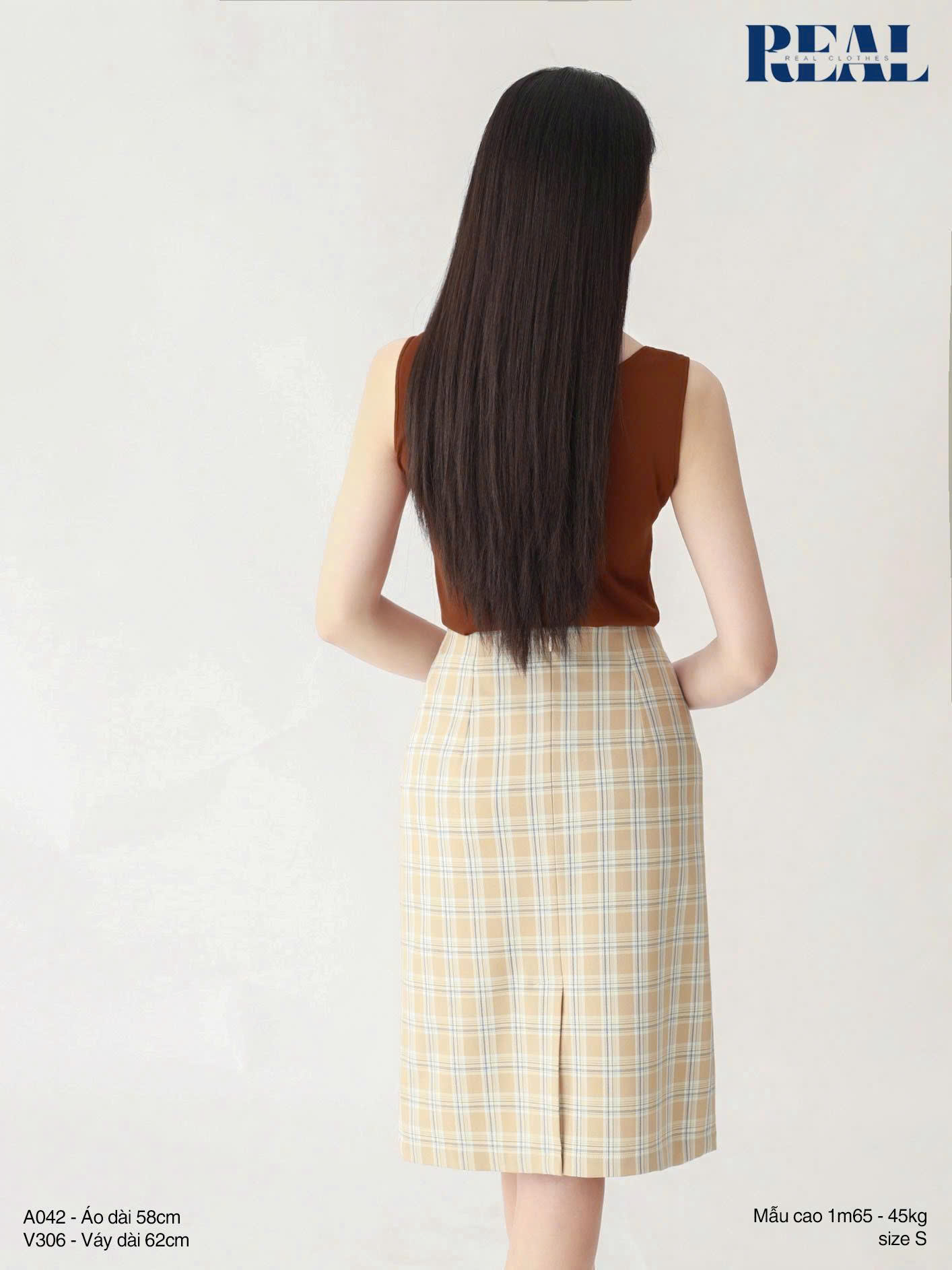 Blazer tay ngắn caro vàng