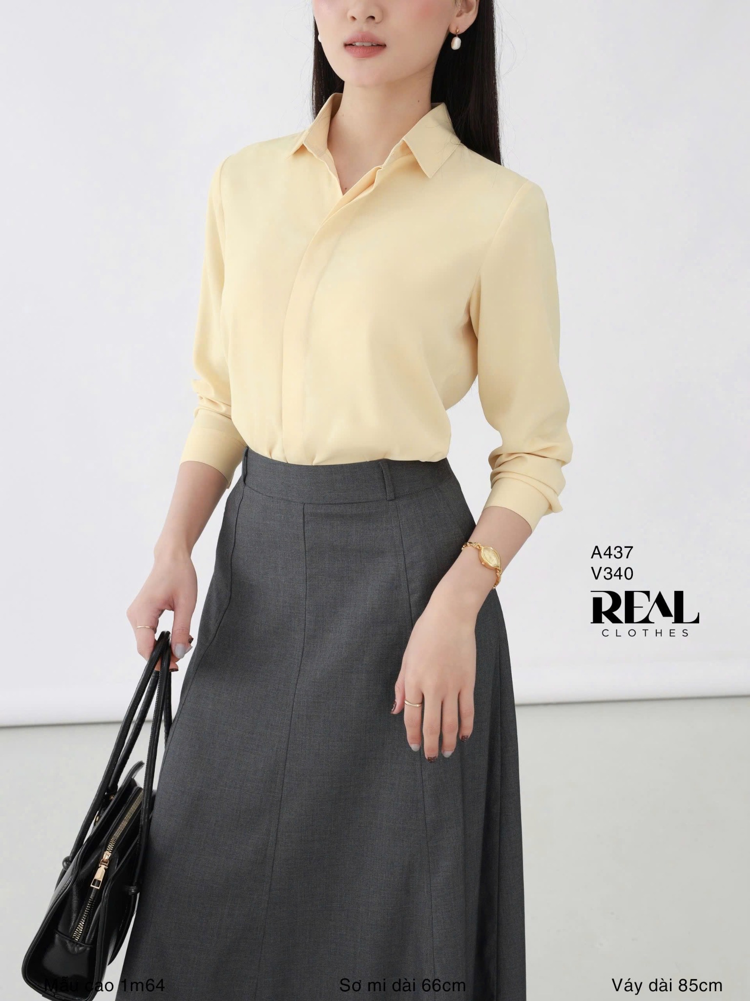 Váy Rachel xám đậm