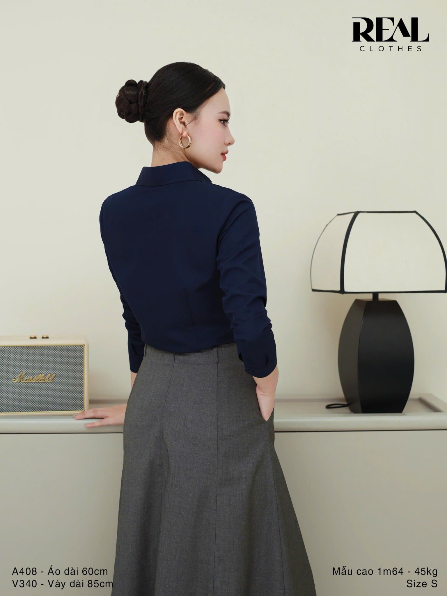 Sơ mi cổ Đức xanh đen SALE