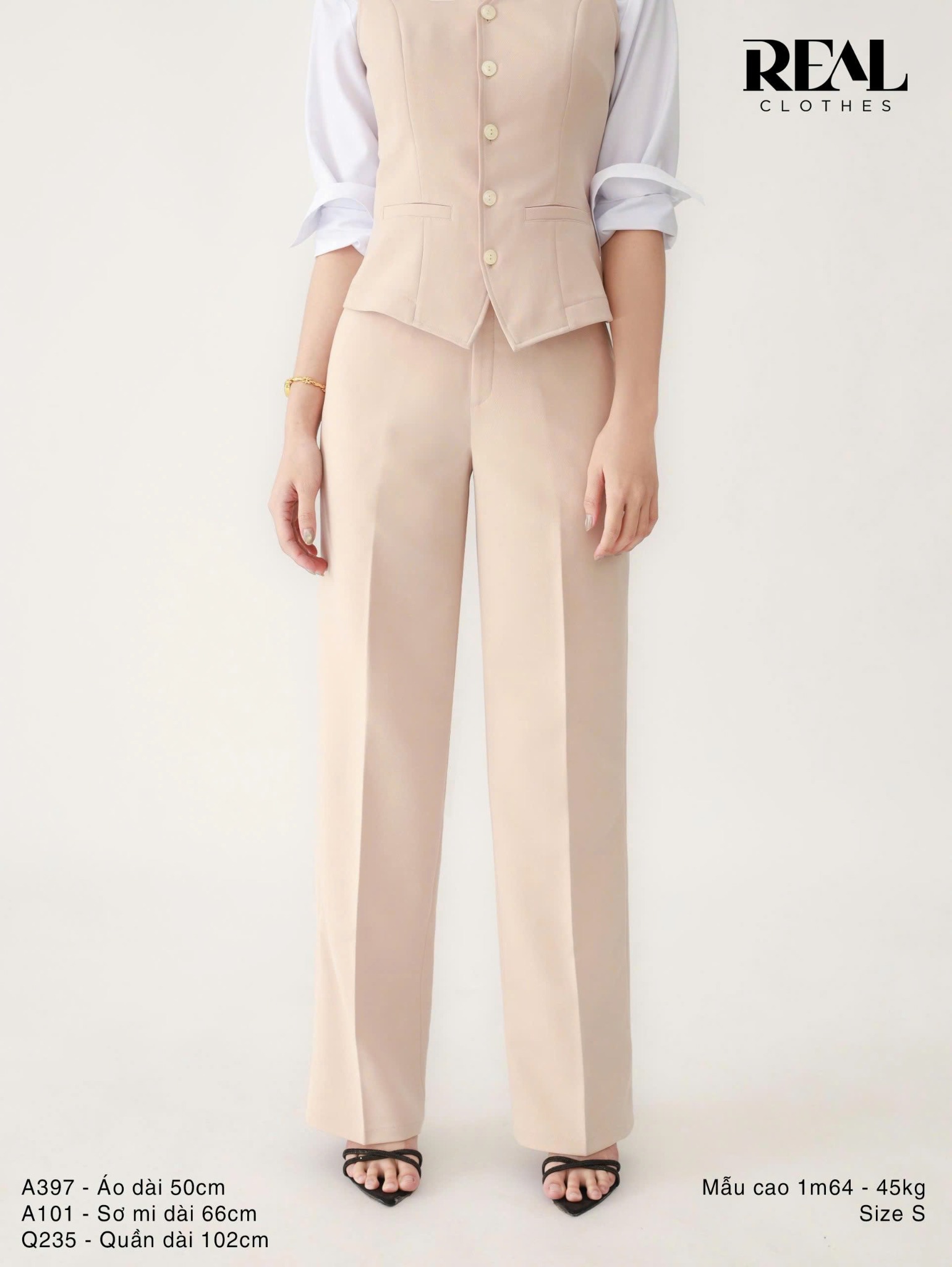 Áo kiểu ghile nude