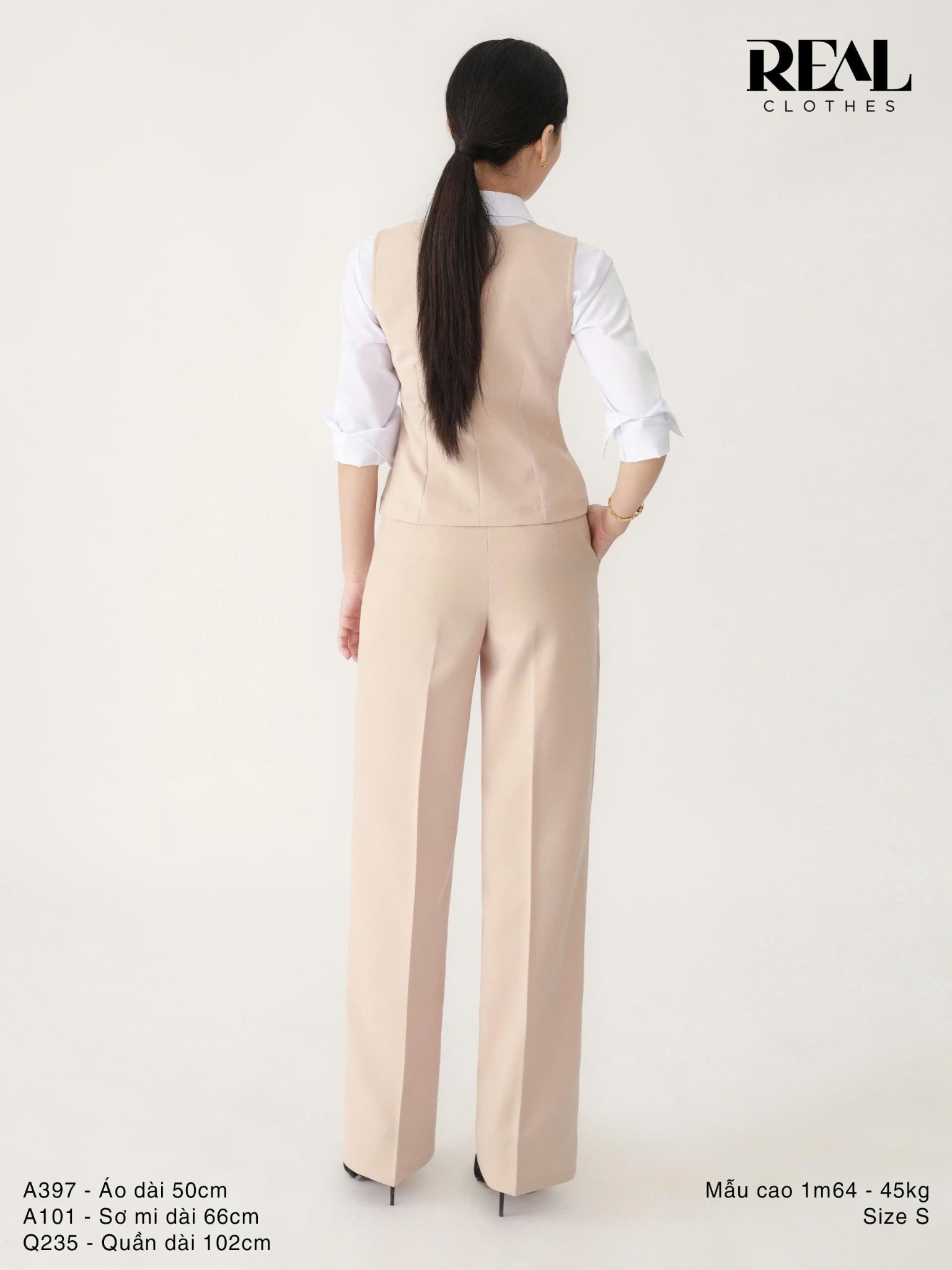 Áo kiểu ghile nude