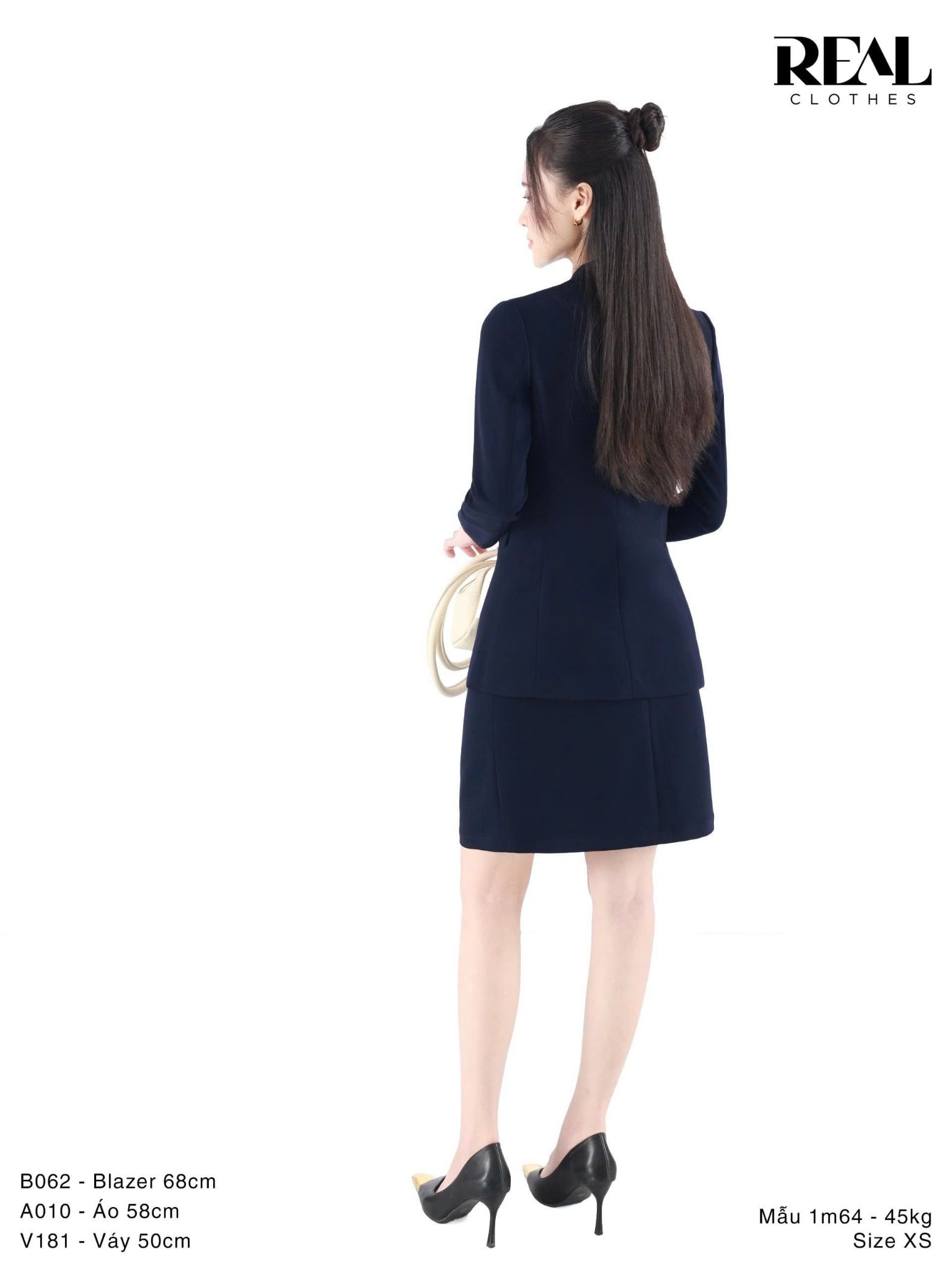 Blazer Clara cindy xanh đen