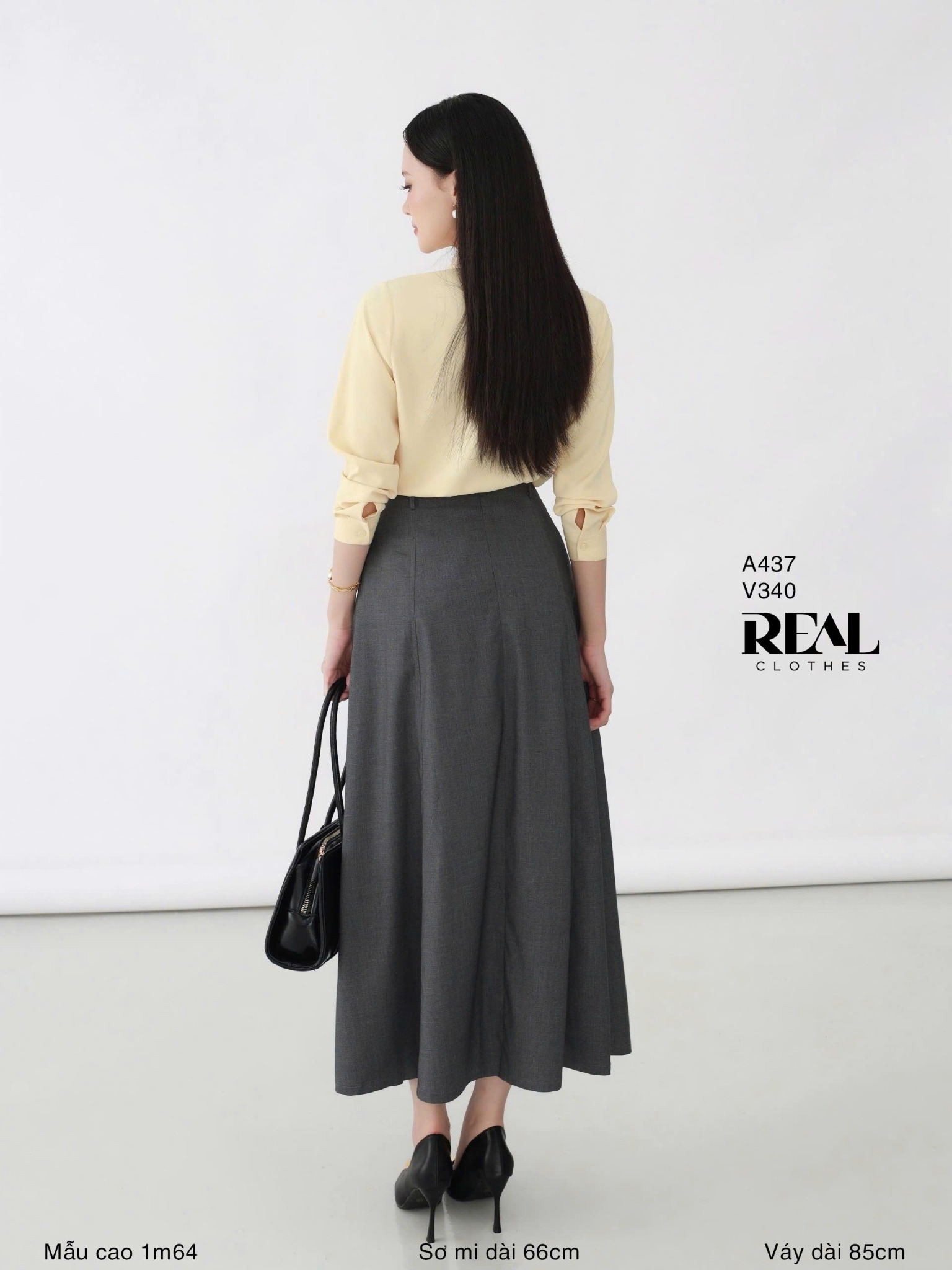 Váy Rachel xám đậm