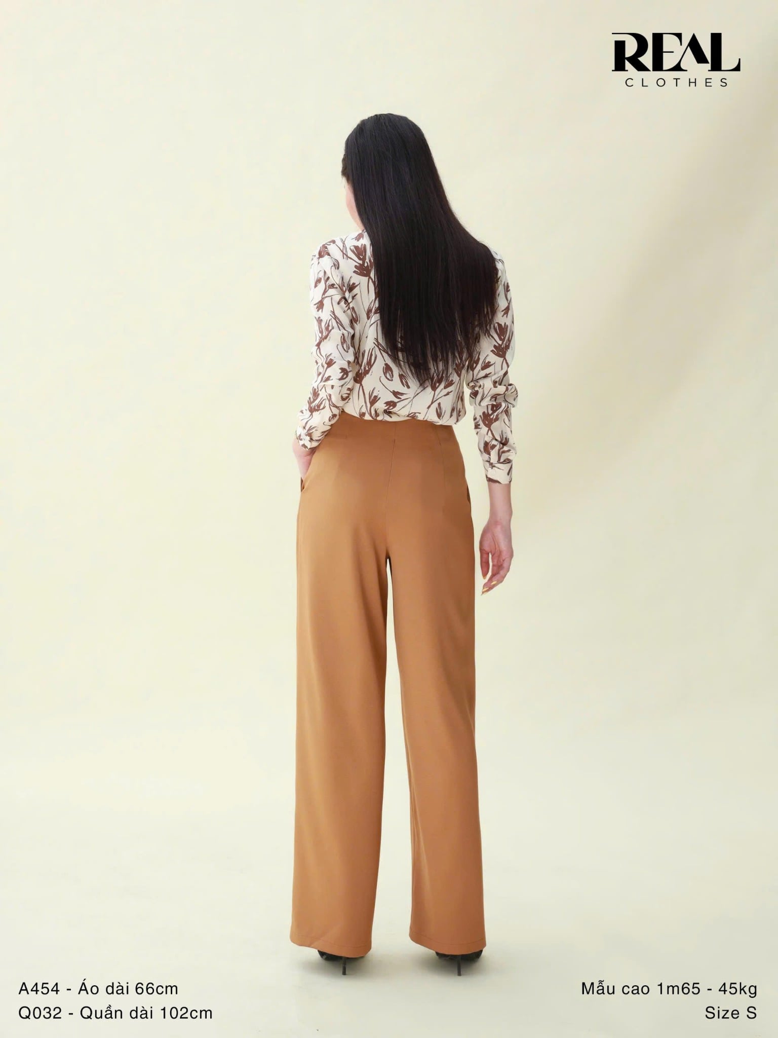 Quần suông da bò