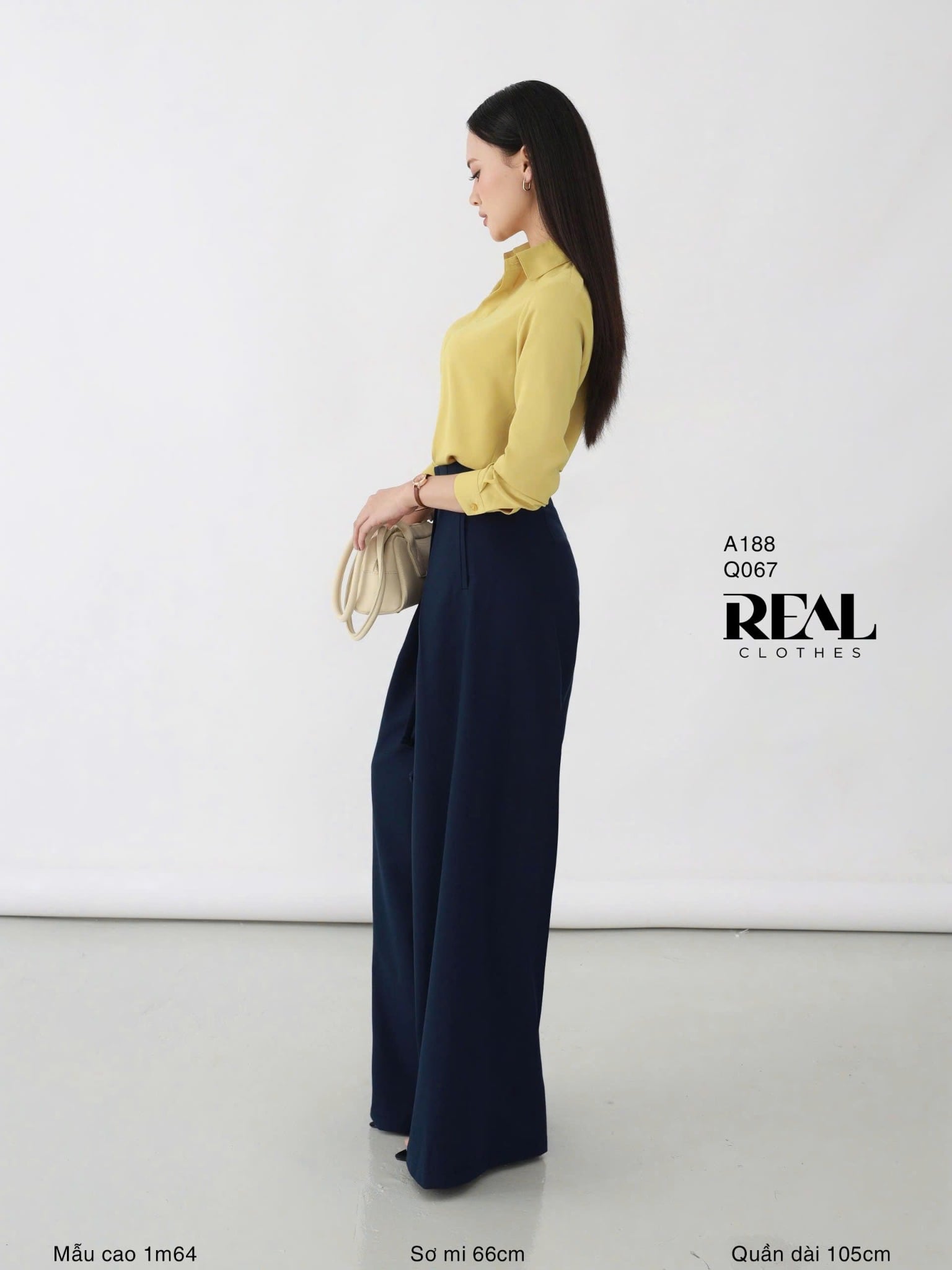 Quần ống rộng xanh đen