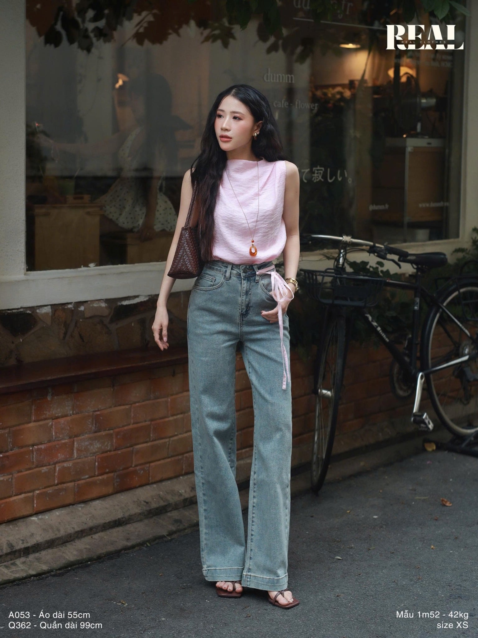 Quần Jeans ống đứng xanh đậm