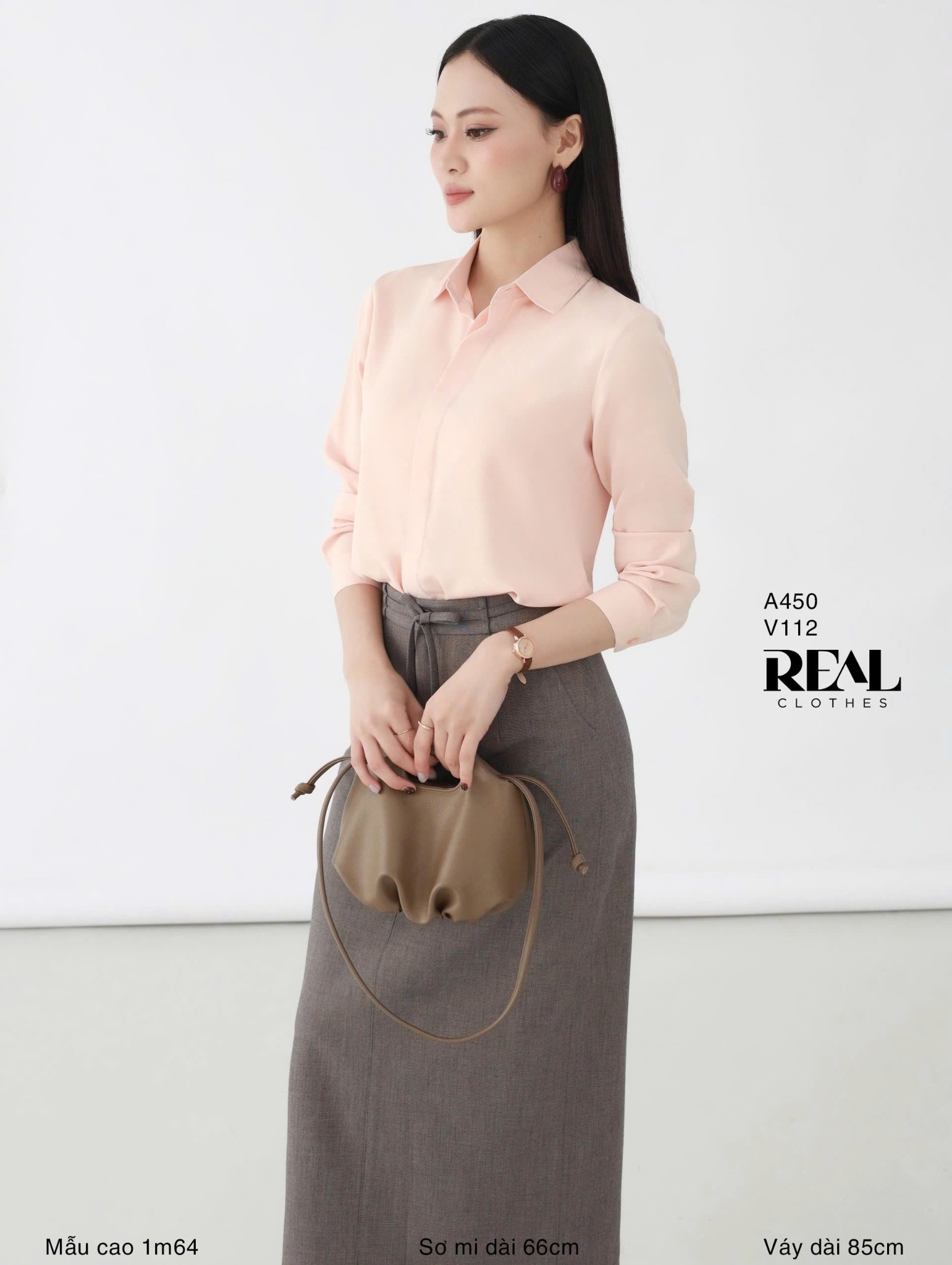 Váy suông xám nâu