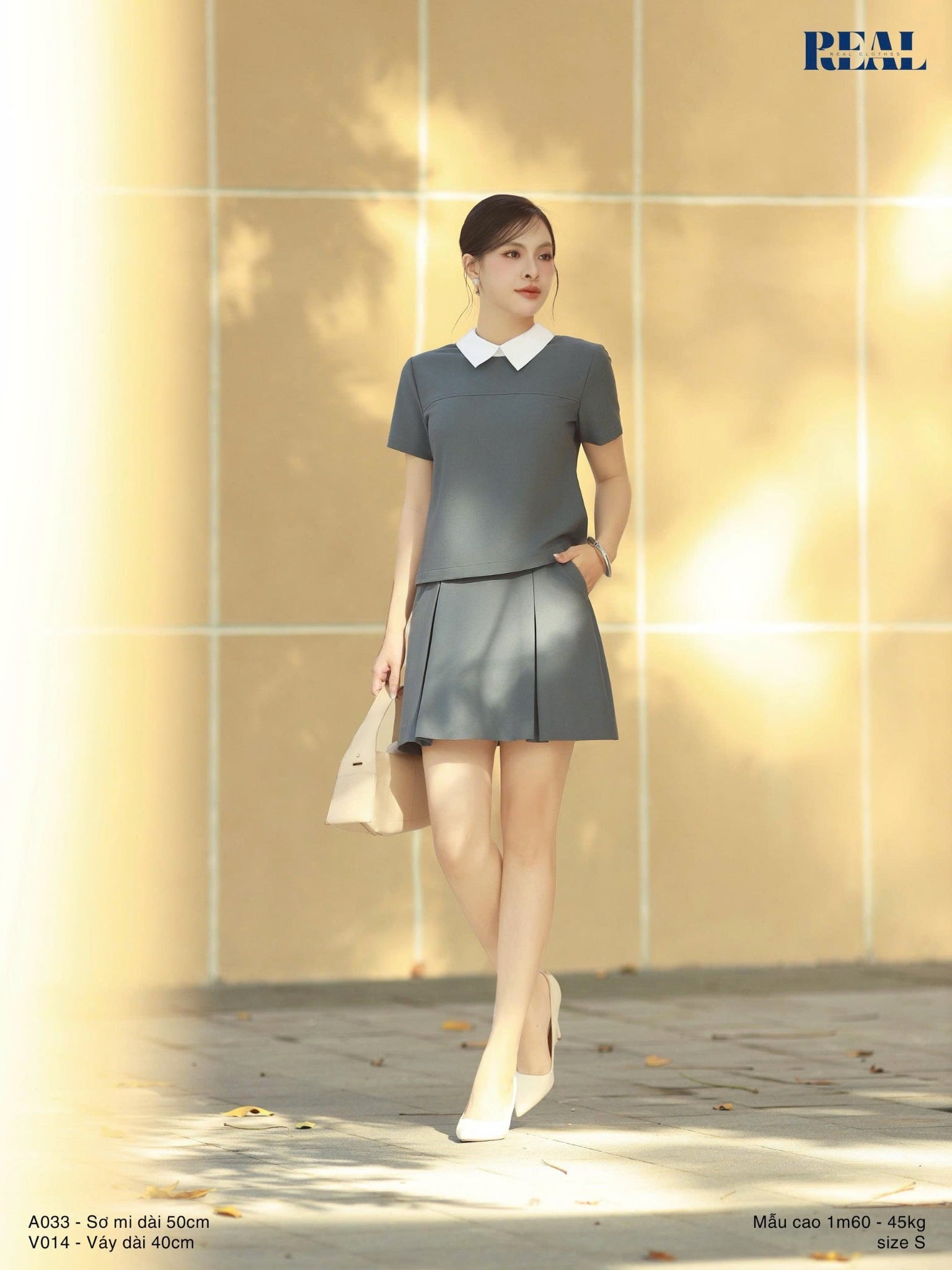 Váy xếp li dáng A ngắn