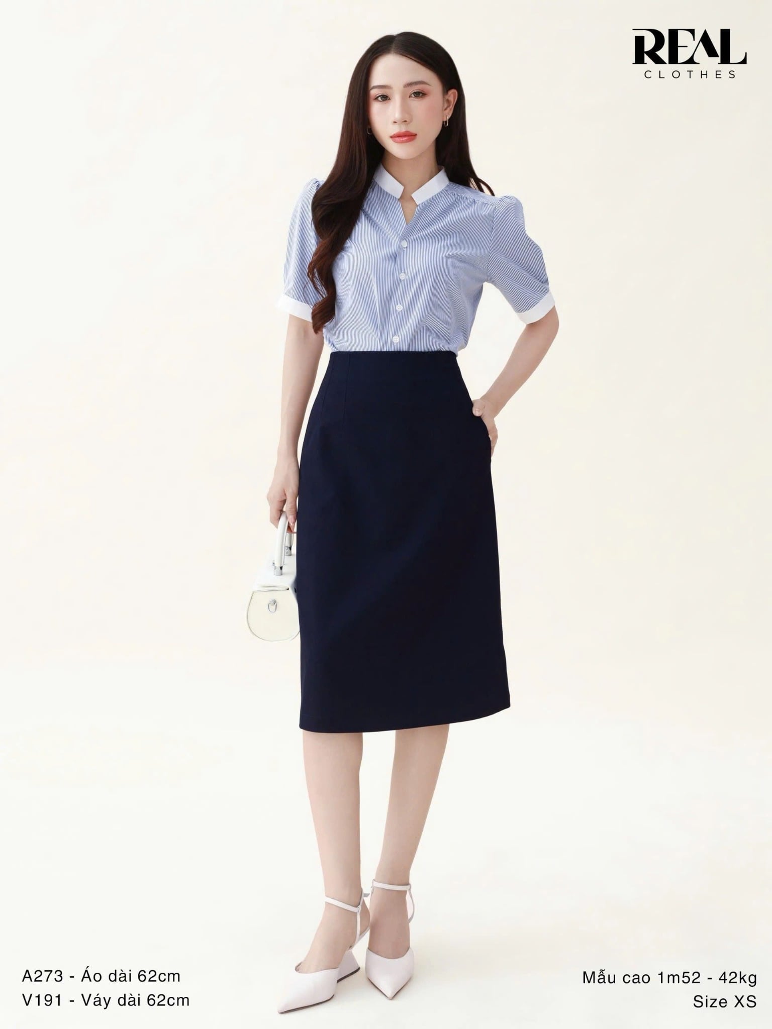 Váy Tokyo midi xanh đen