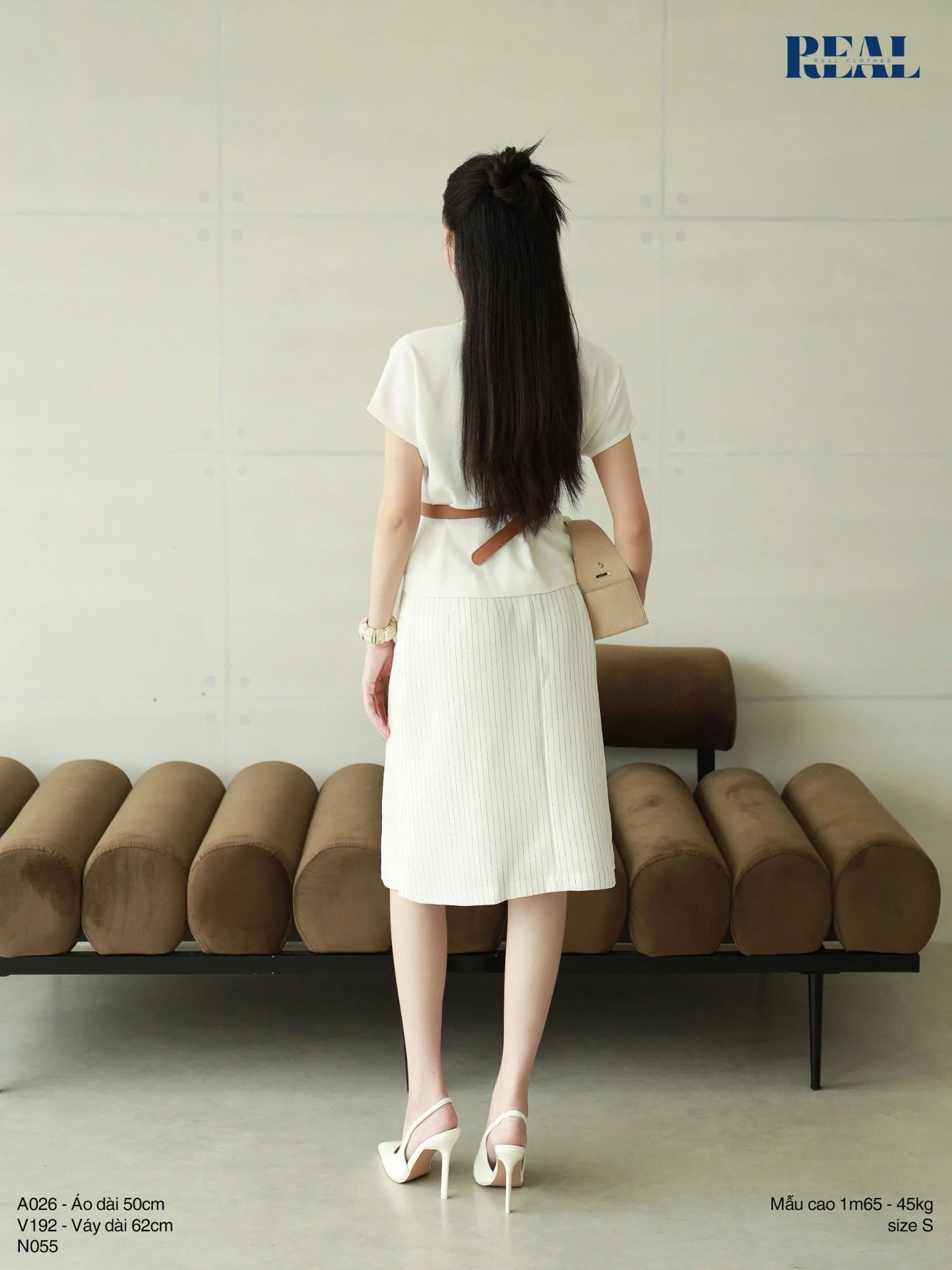 Váy Tokyo midi sọc trắng SALE - size S