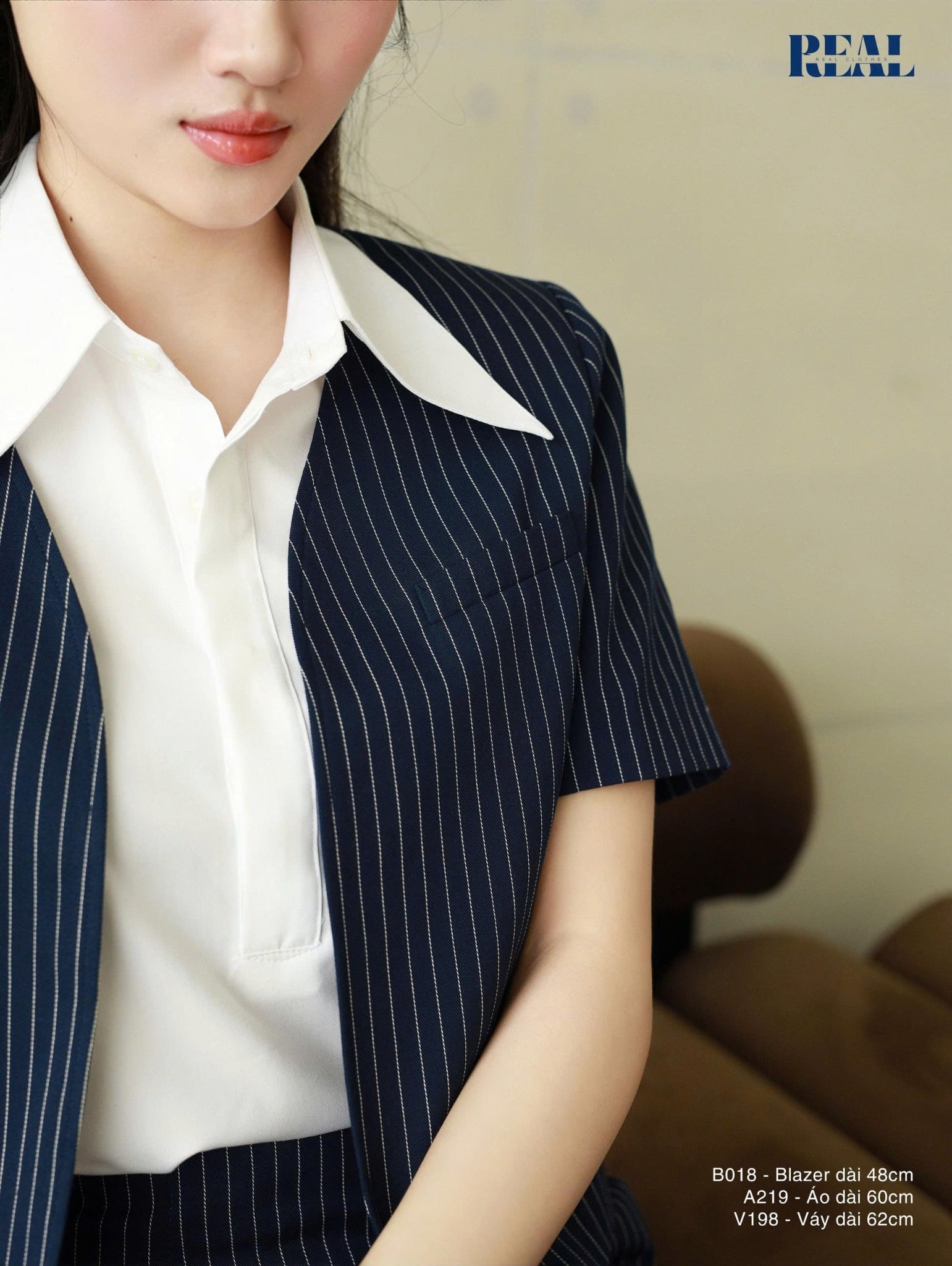 Váy Tokyo midi sọc xanh