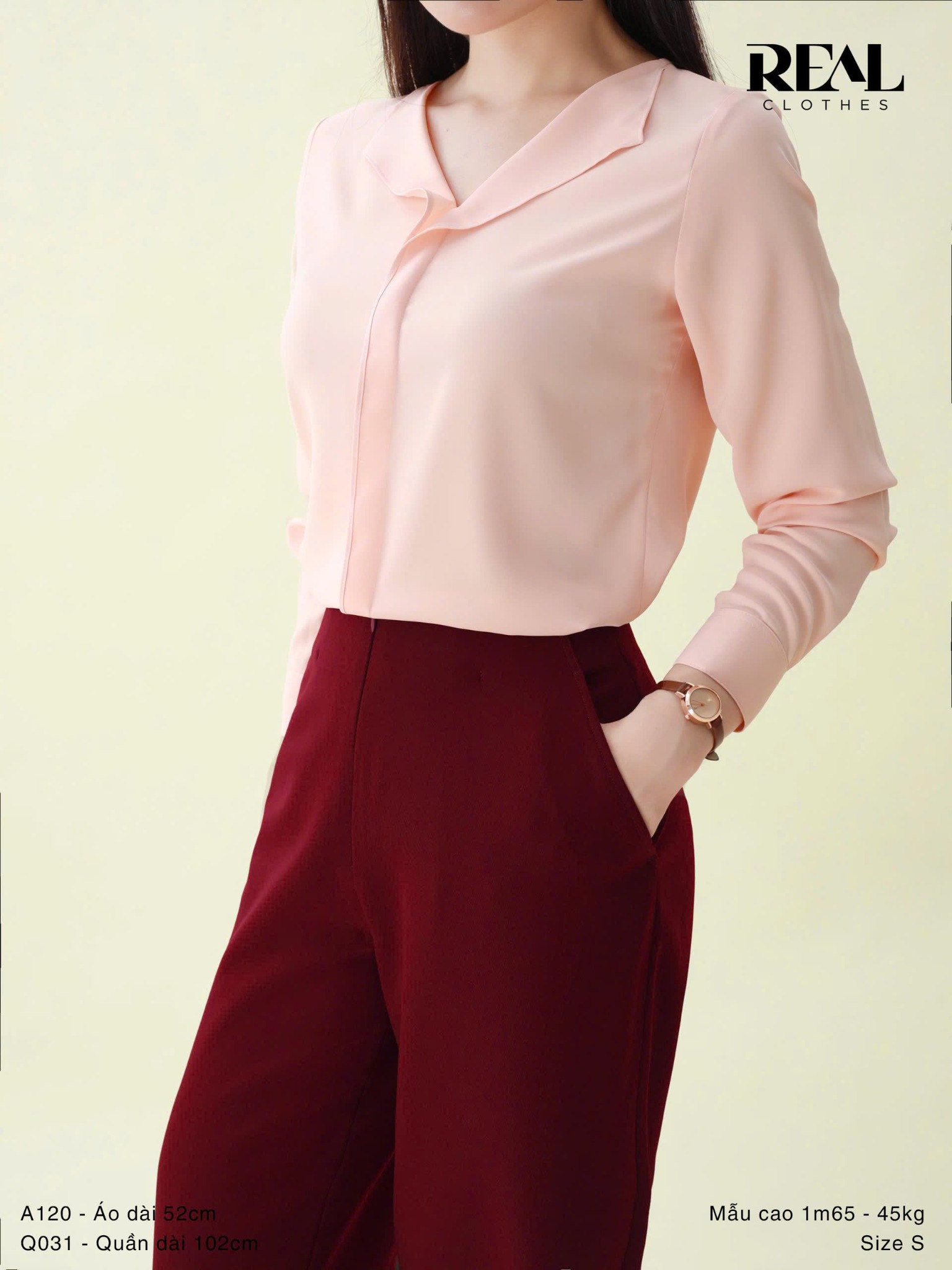 Quần suông cindy đỏ đô