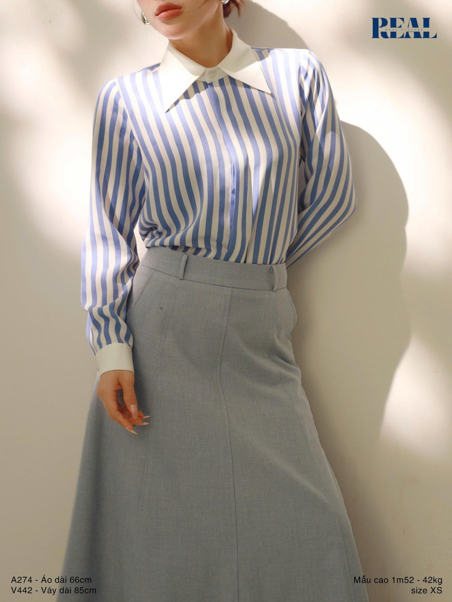 Váy Rachel xám nhạt