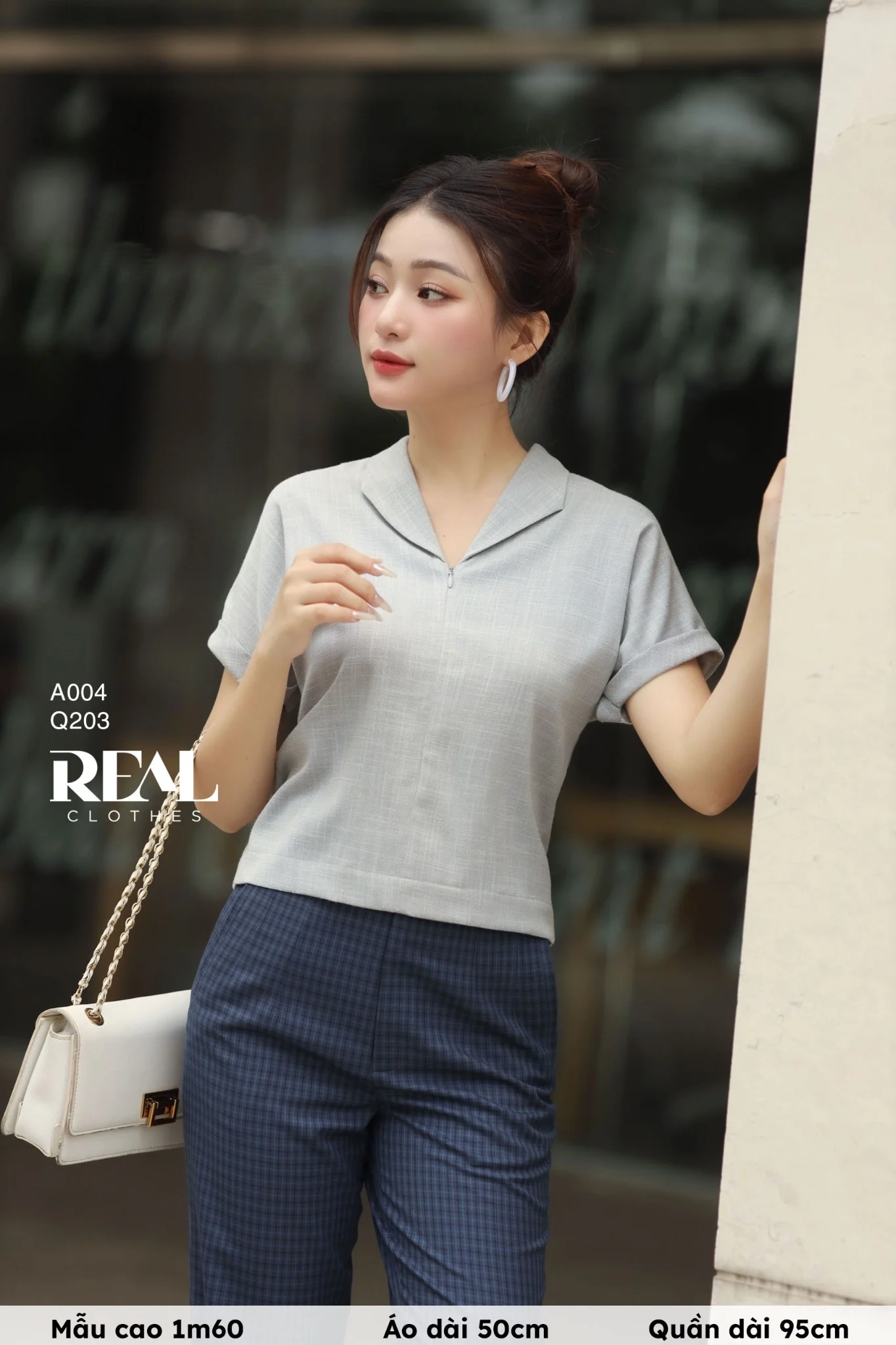 Áo cánh dơi linen xám SALE