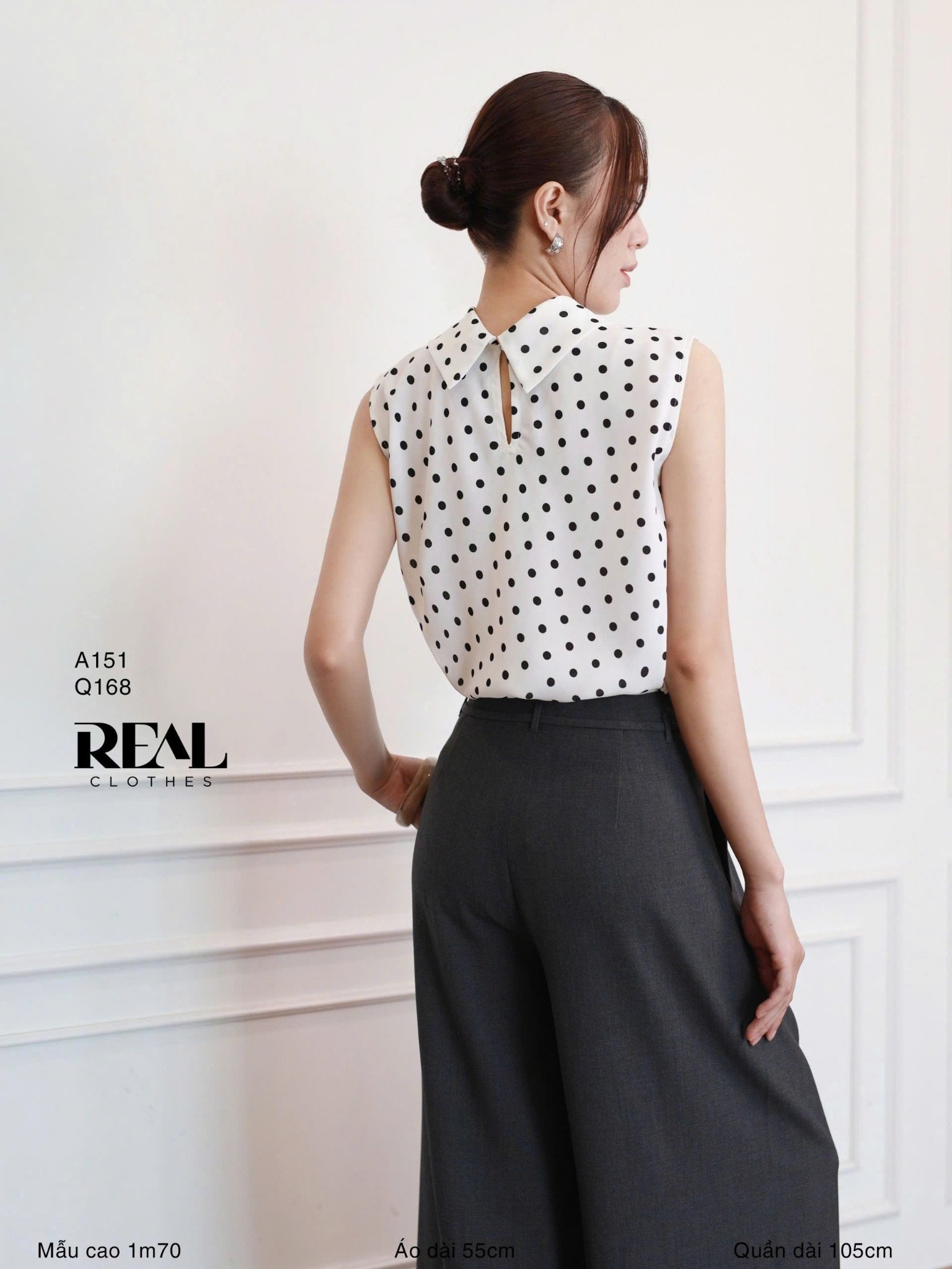 Quần ống rộng xám đậm - size XS