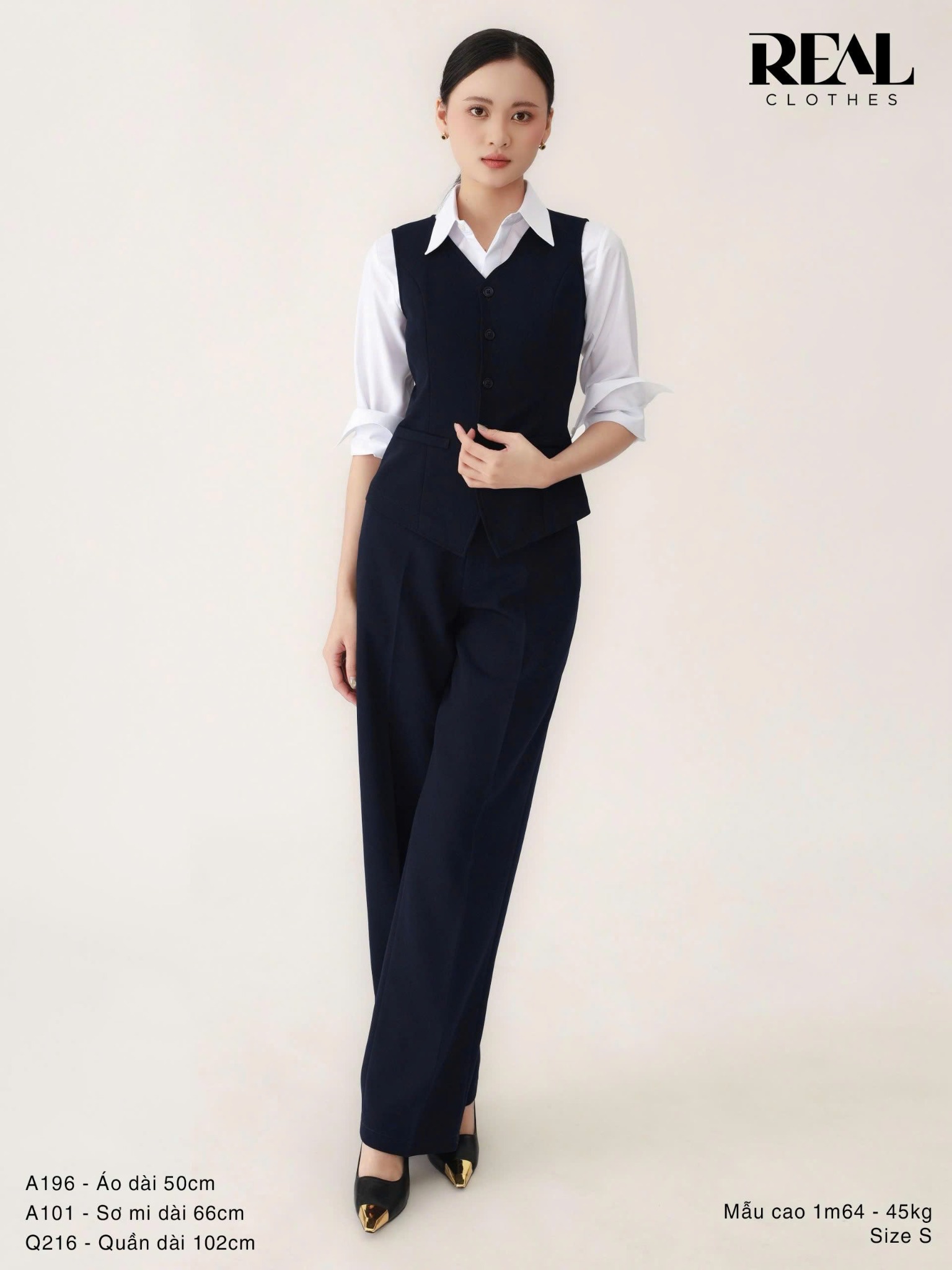 Quần suông Paris xanh đen