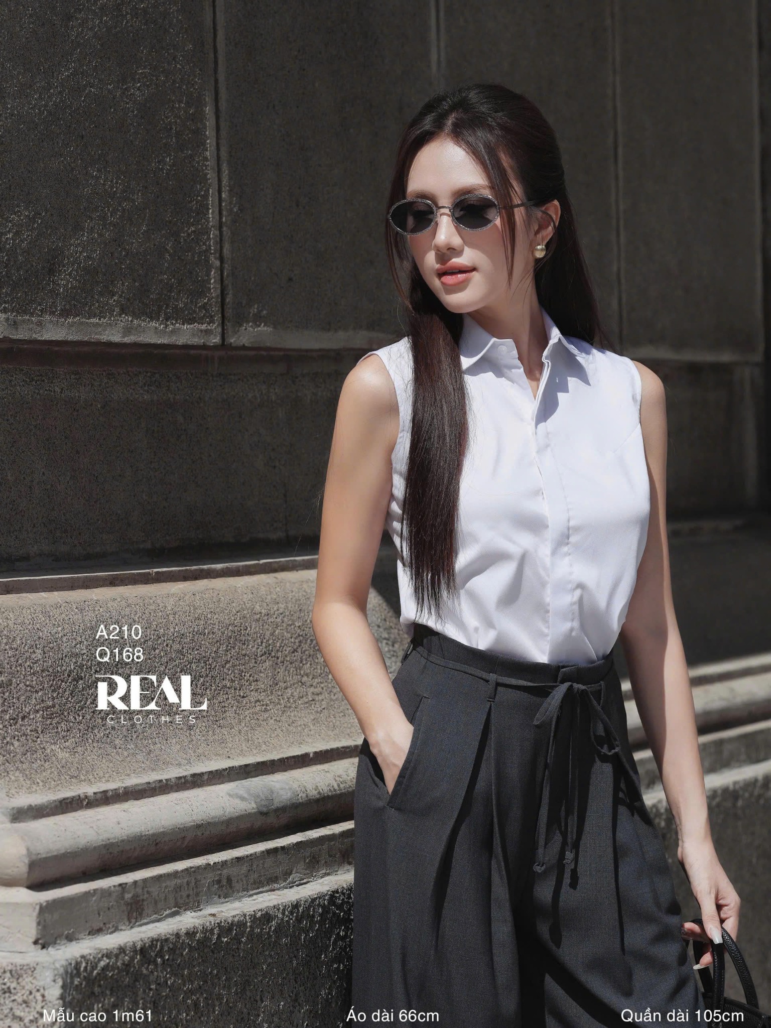 Quần ống rộng xám đậm - size XS