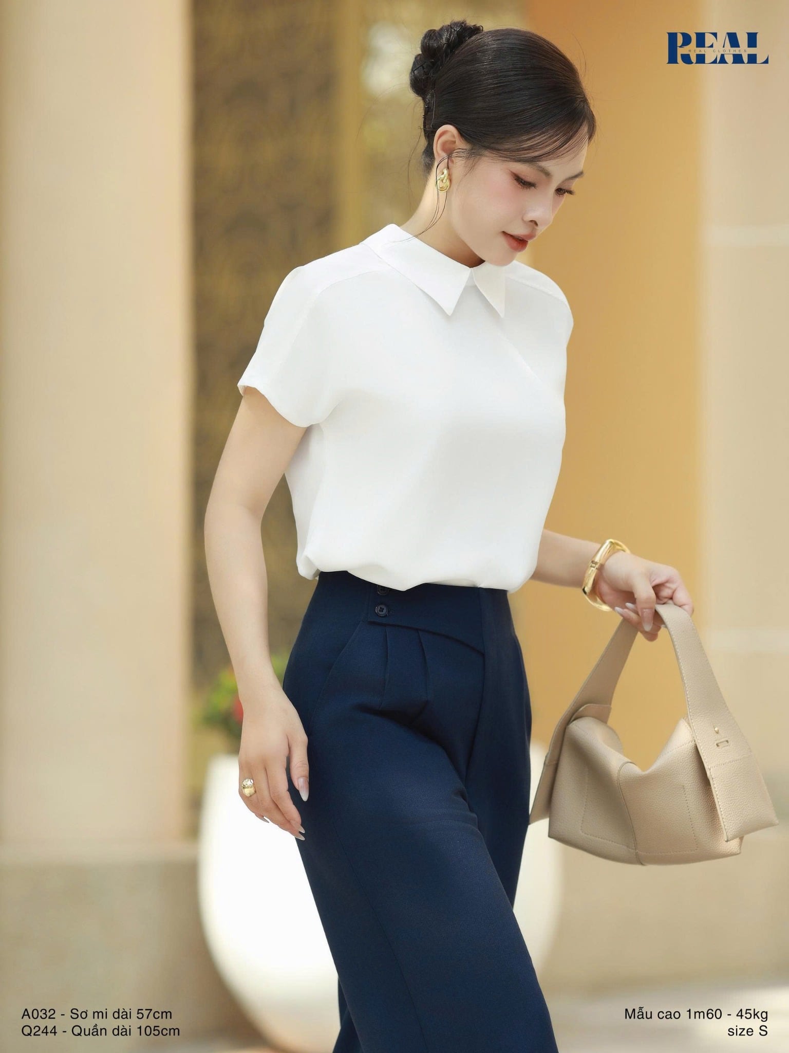 Quần suông Tokyo nút