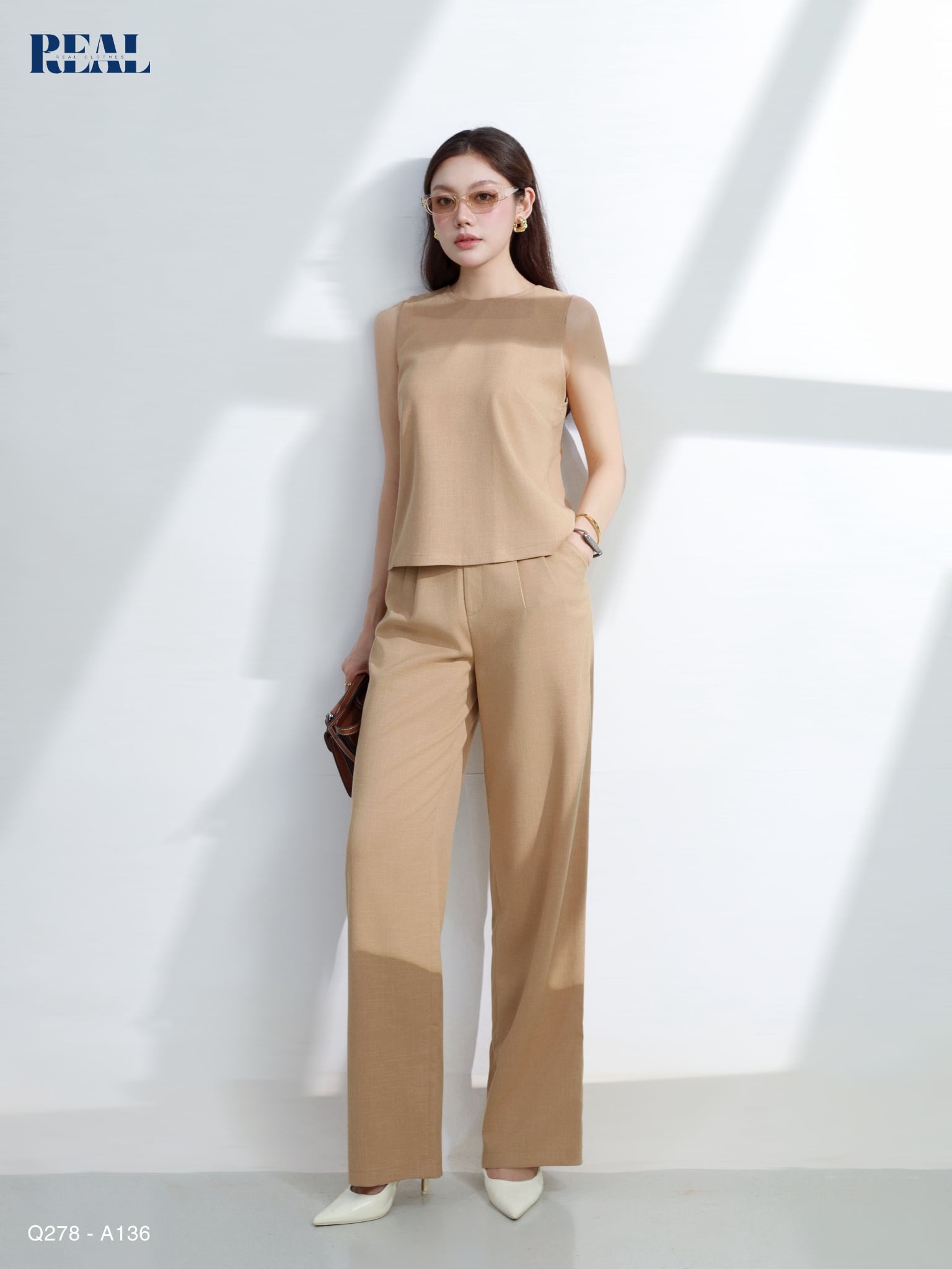 Quần suông Tokyo nút