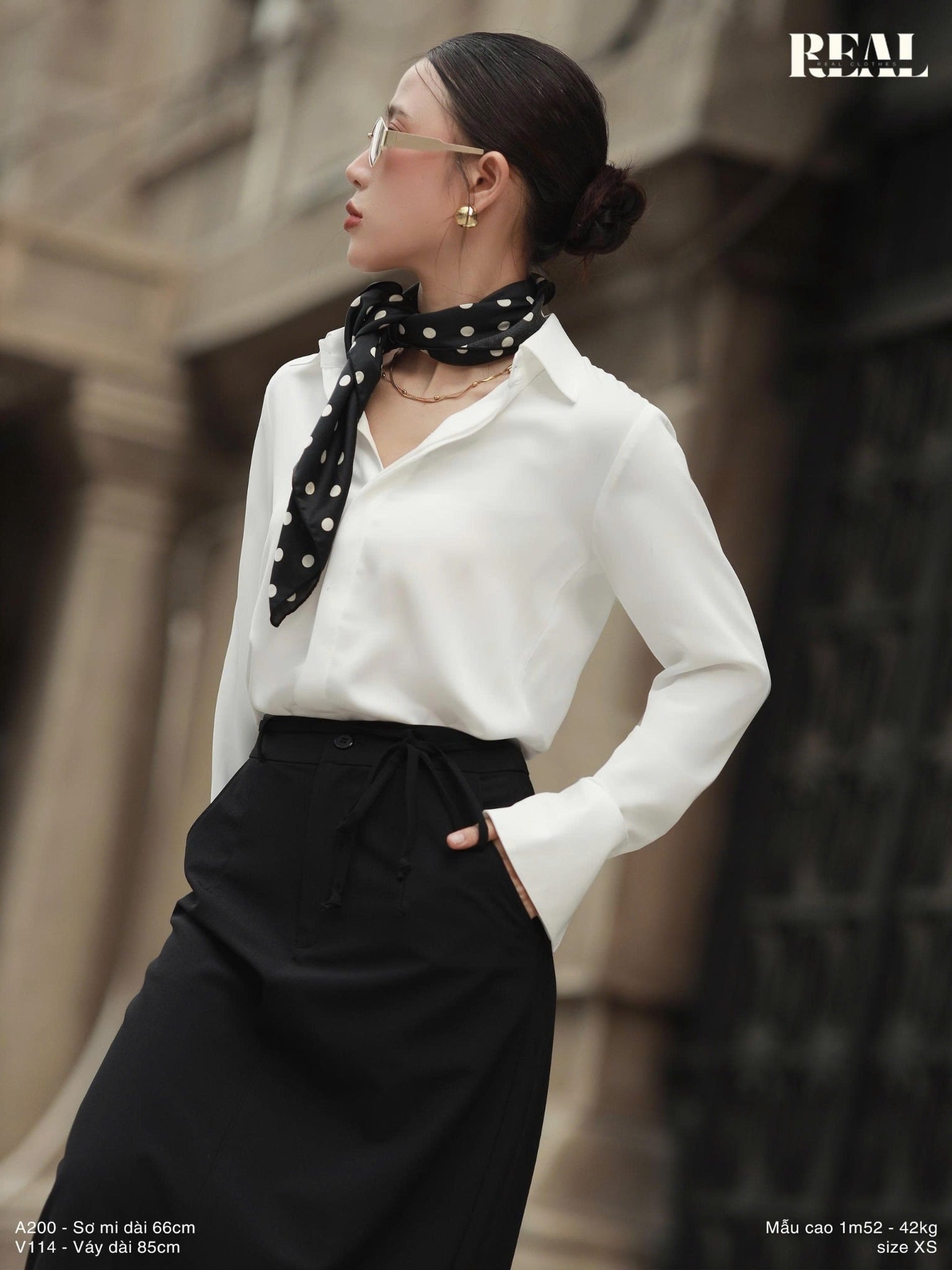 Sơ mi tay loe trắng